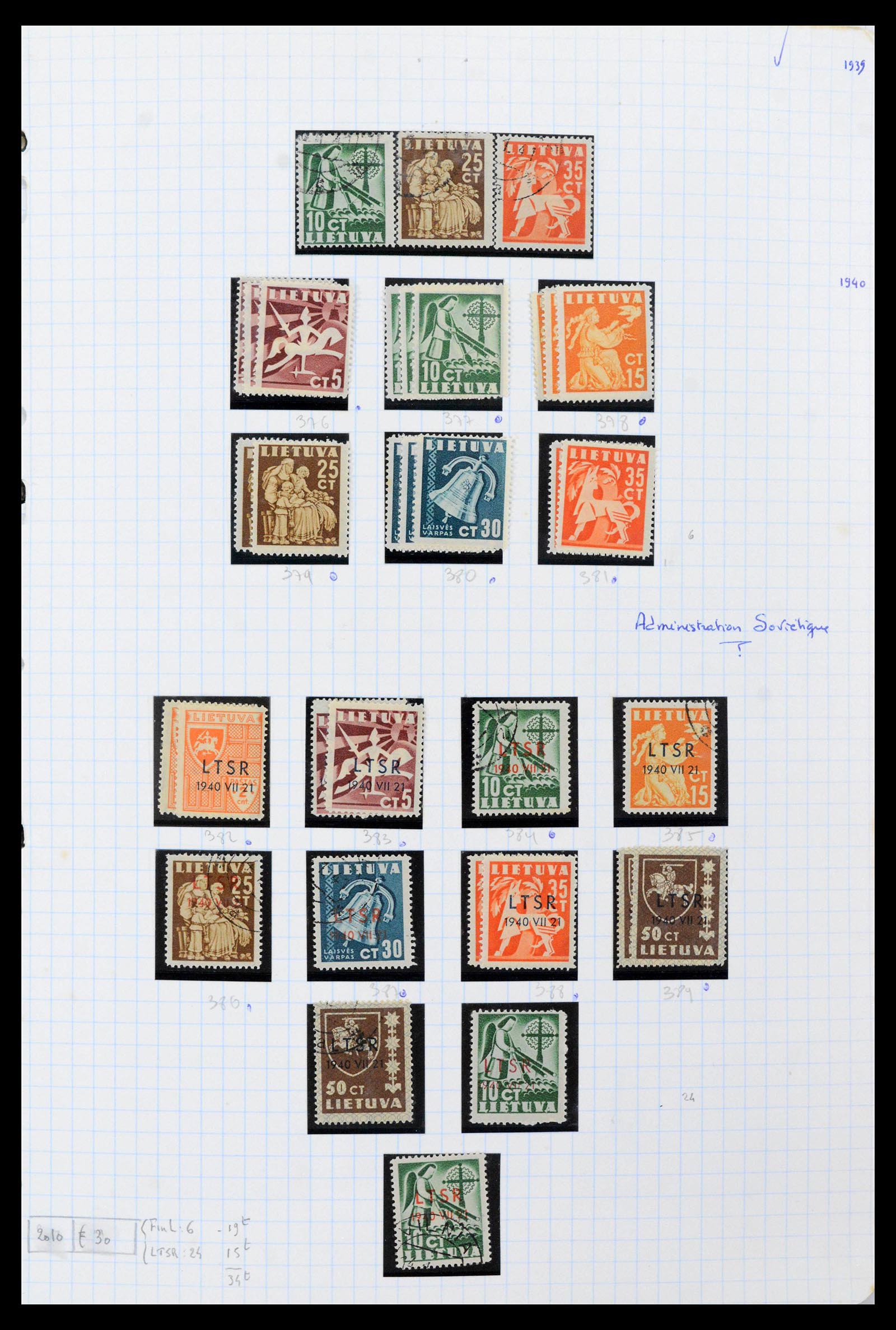 39215 0028 - Stamp collection 39215 Lithuania 1919-2008.
