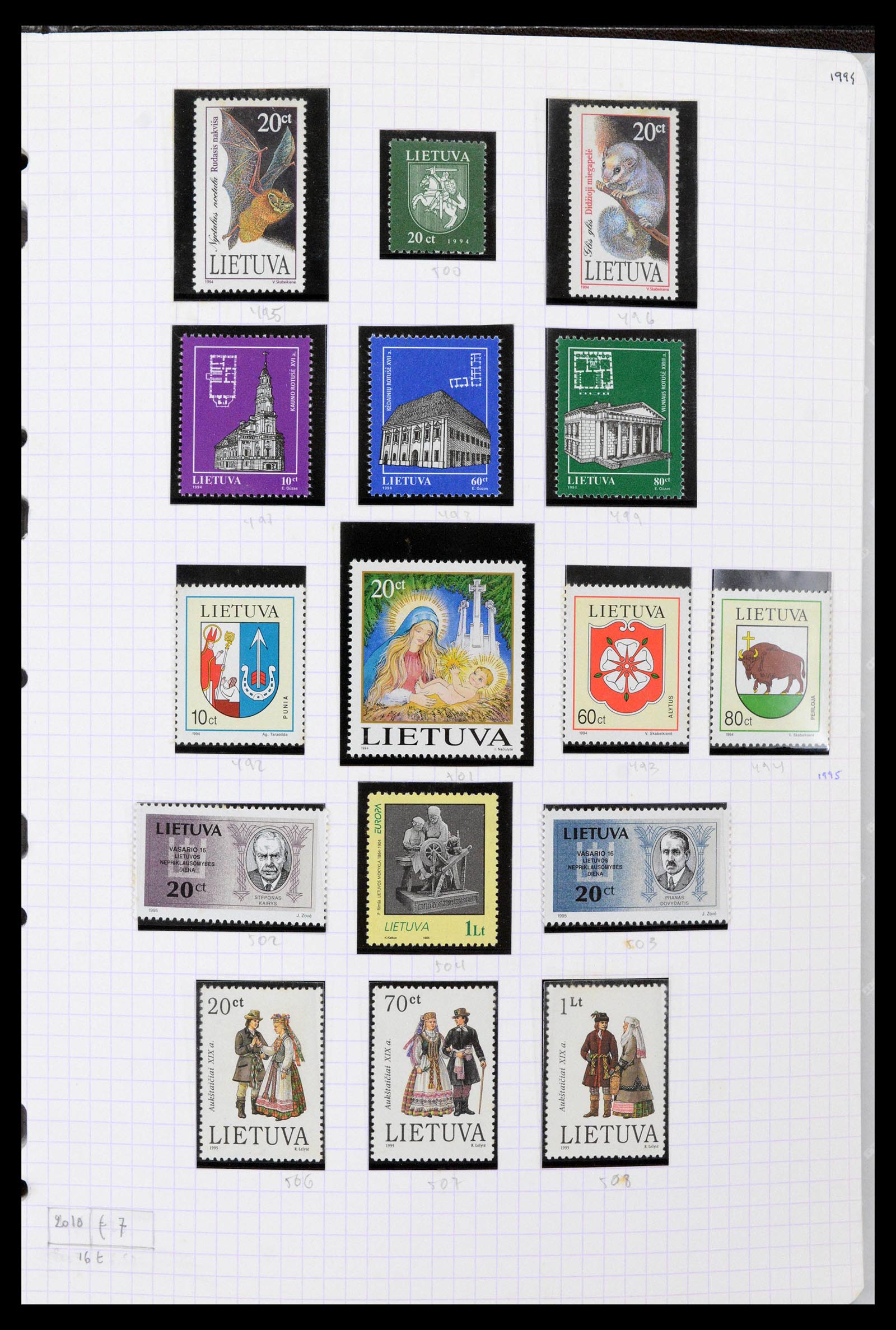 39215 0046 - Stamp collection 39215 Lithuania 1919-2008.