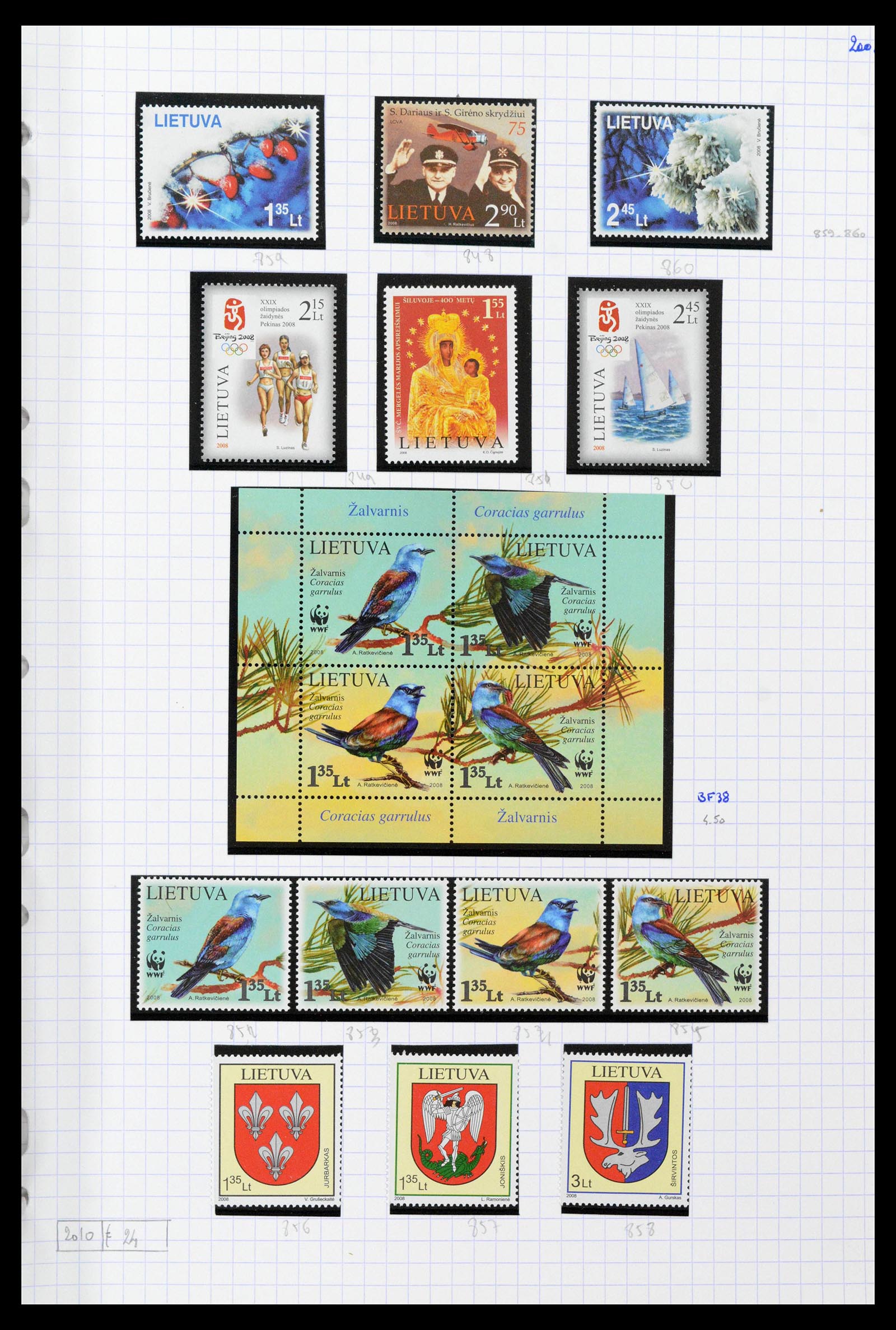 39215 0084 - Stamp collection 39215 Lithuania 1919-2008.