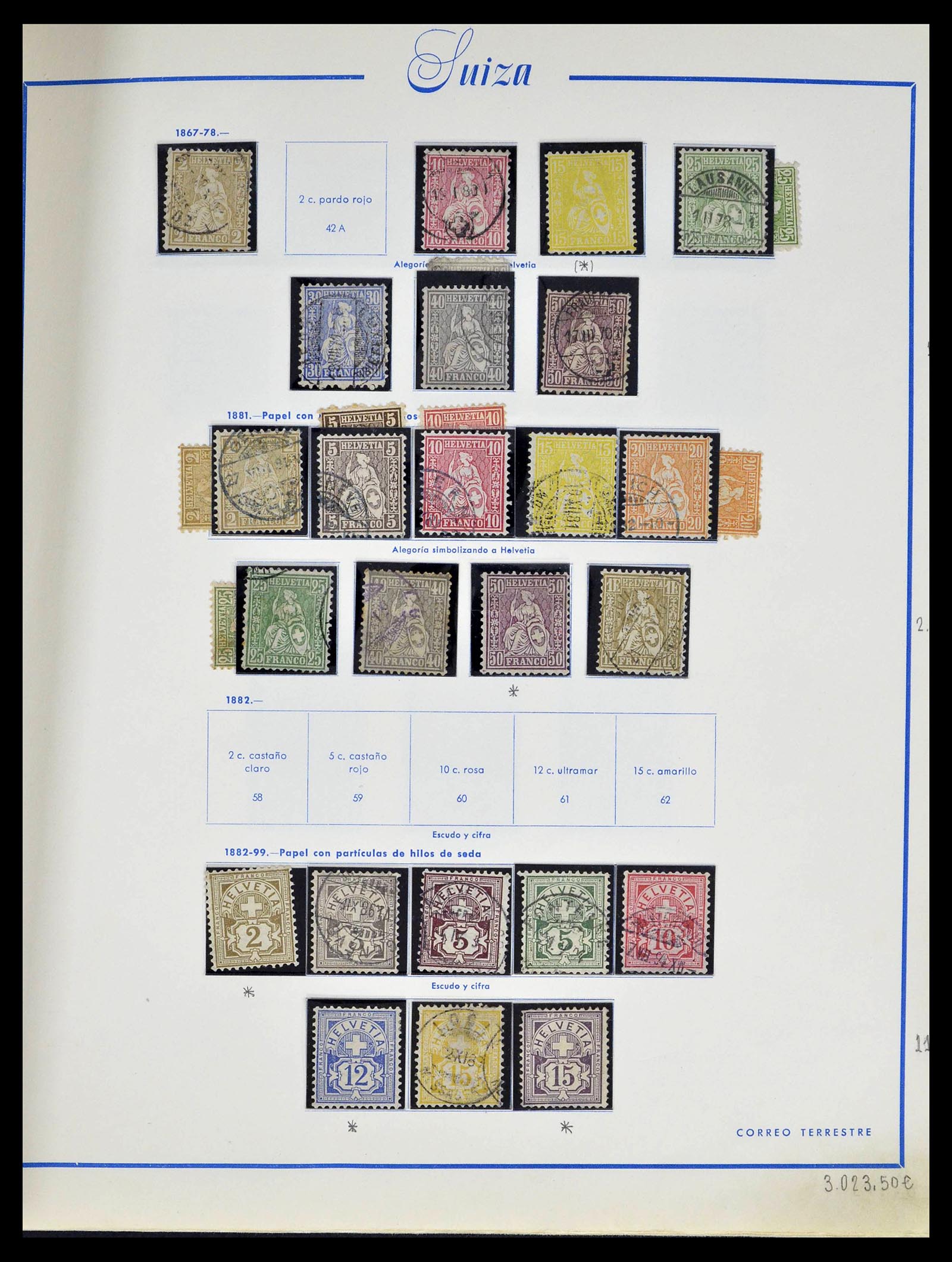 39217 0004 - Postzegelverzameling 39217 Zwitserland 1850-1986.
