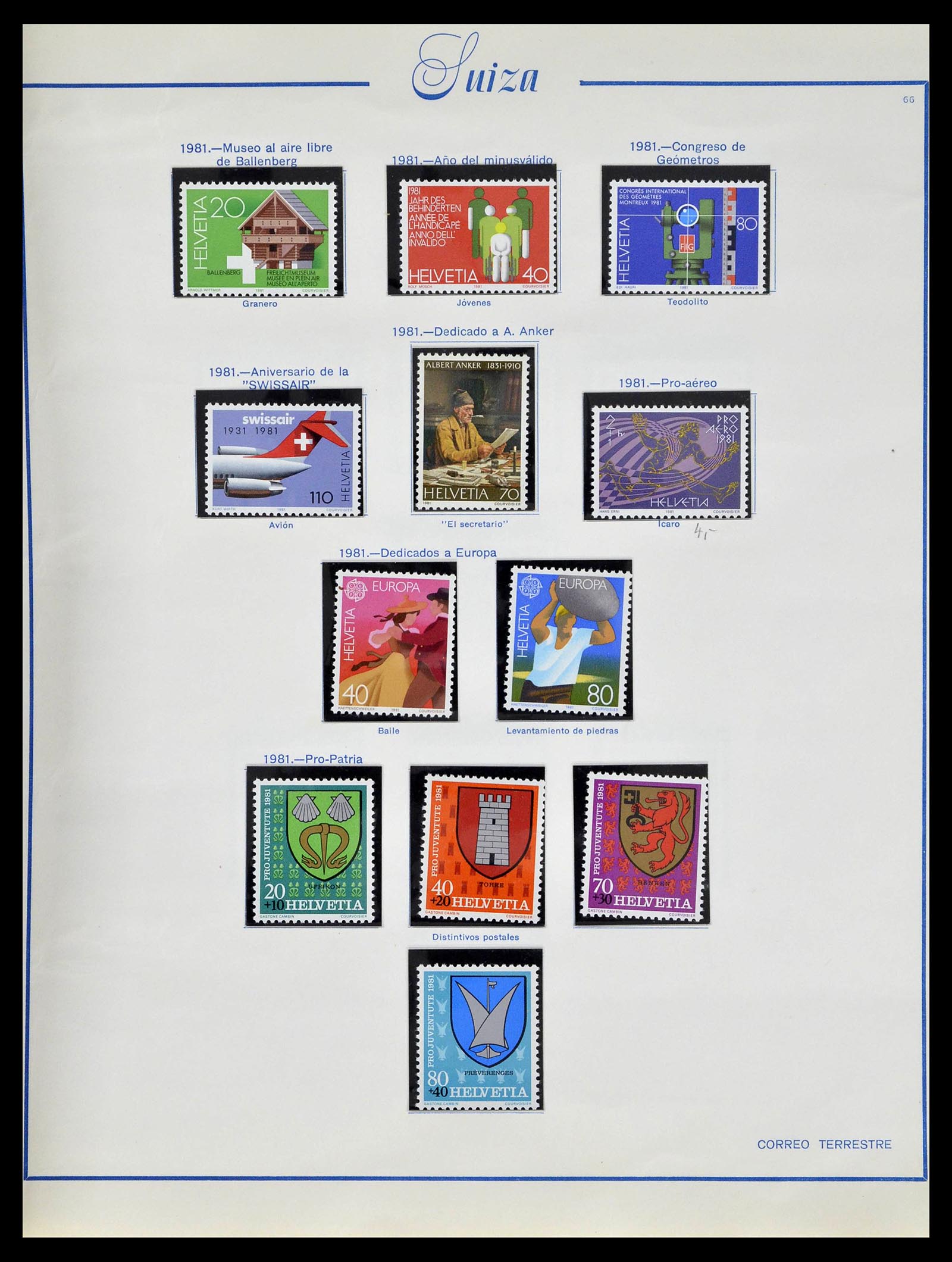 39217 0073 - Postzegelverzameling 39217 Zwitserland 1850-1986.