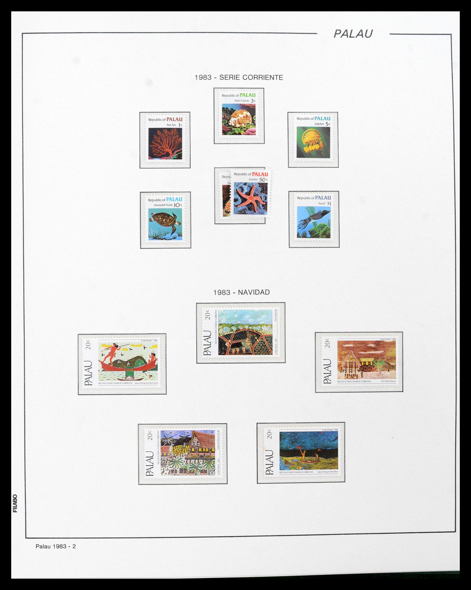 39222 0001 - Stamp collection 39222 Palau, Micronesia and Marshall islands 1980-1995.
