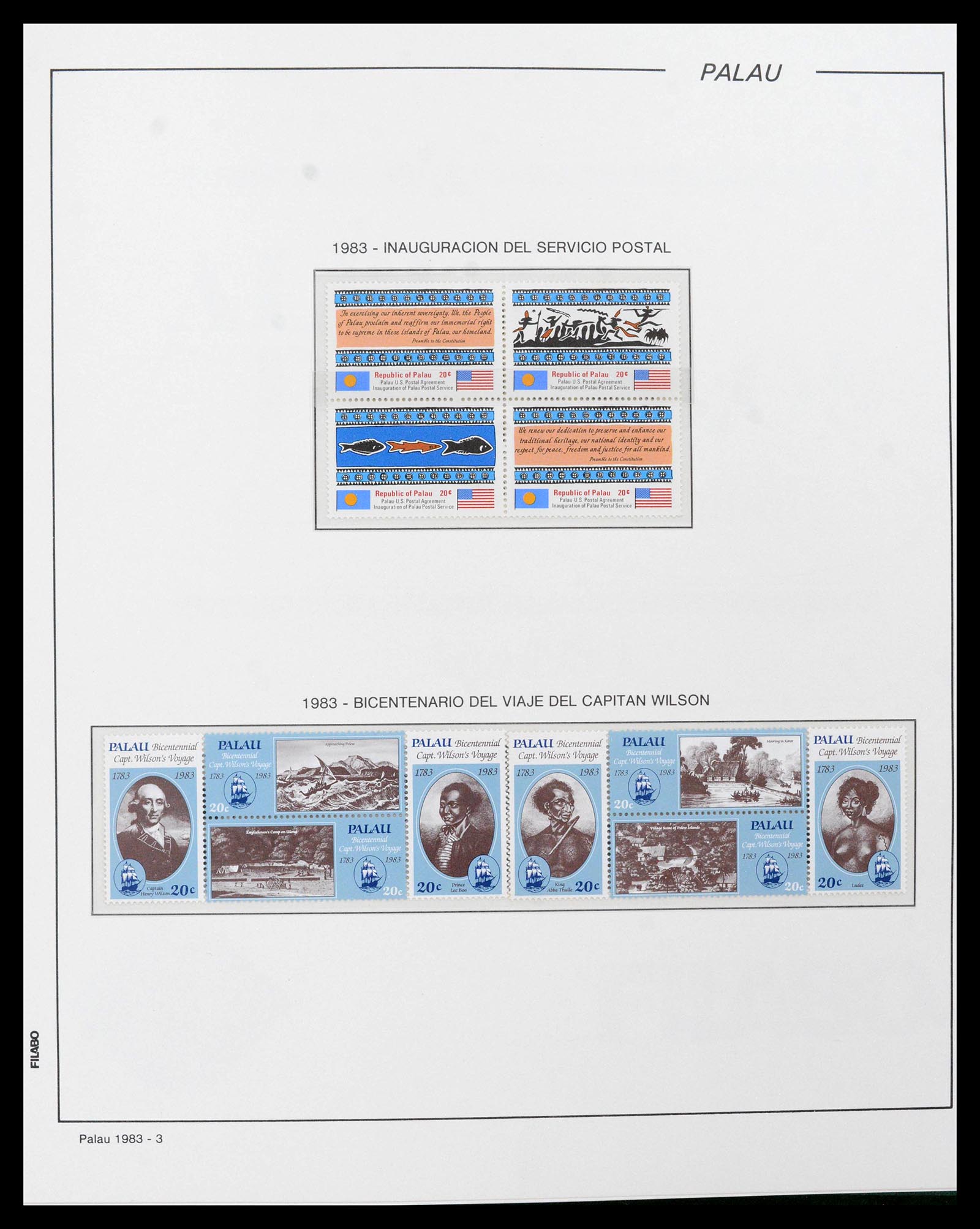 39222 0002 - Stamp collection 39222 Palau, Micronesia and Marshall islands 1980-1995.
