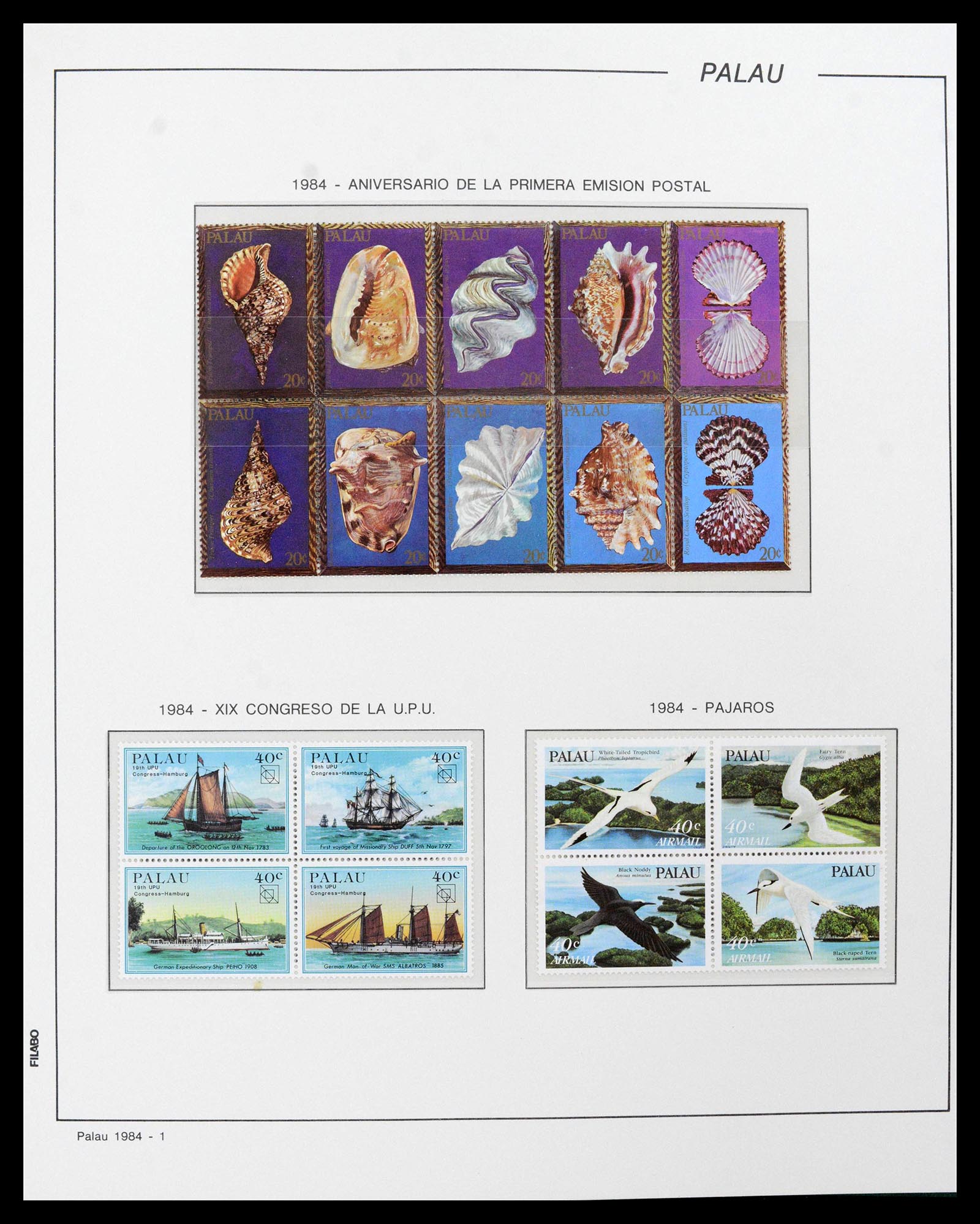39222 0003 - Stamp collection 39222 Palau, Micronesia and Marshall islands 1980-1995.