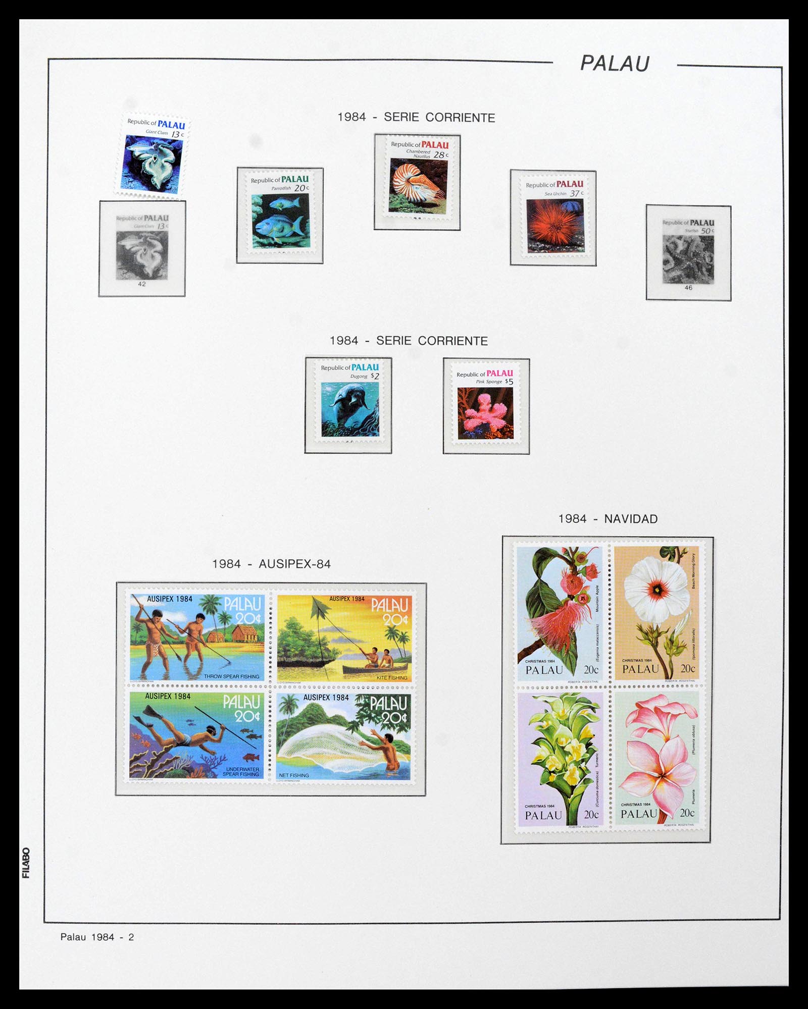 39222 0004 - Stamp collection 39222 Palau, Micronesia and Marshall islands 1980-1995.