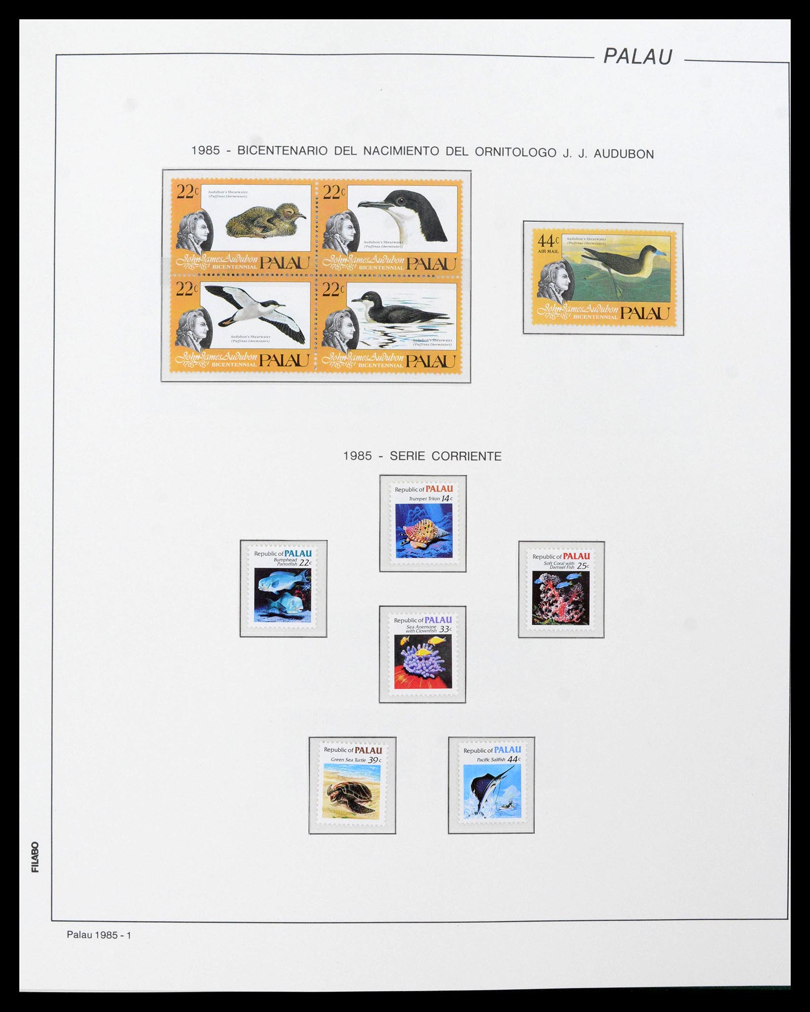 39222 0006 - Stamp collection 39222 Palau, Micronesia and Marshall islands 1980-1995.