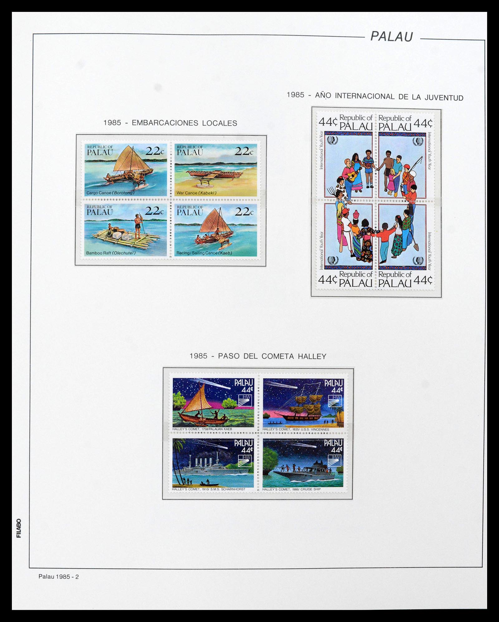 39222 0007 - Stamp collection 39222 Palau, Micronesia and Marshall islands 1980-1995.