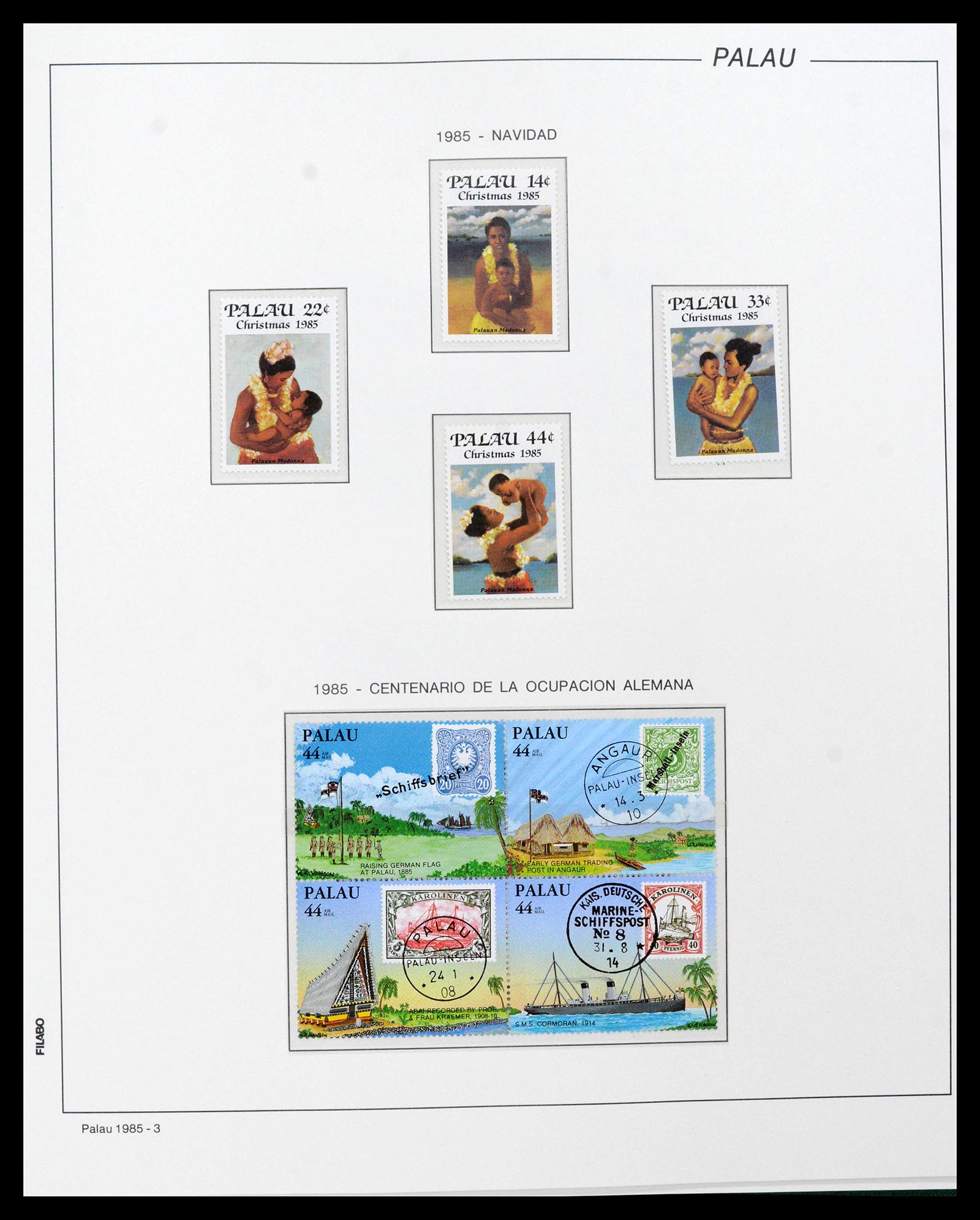 39222 0008 - Stamp collection 39222 Palau, Micronesia and Marshall islands 1980-1995.