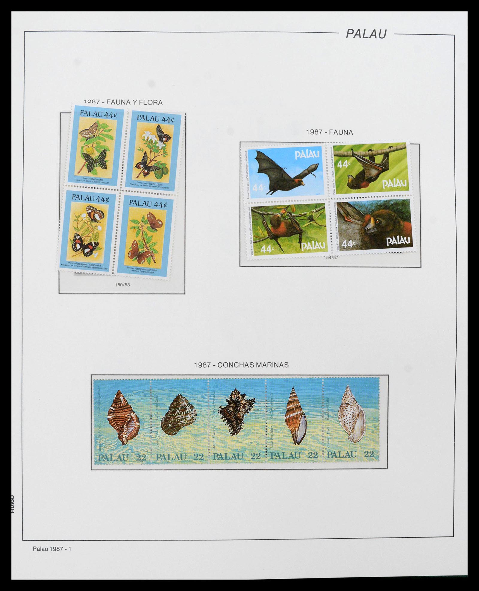 39222 0014 - Stamp collection 39222 Palau, Micronesia and Marshall islands 1980-1995.
