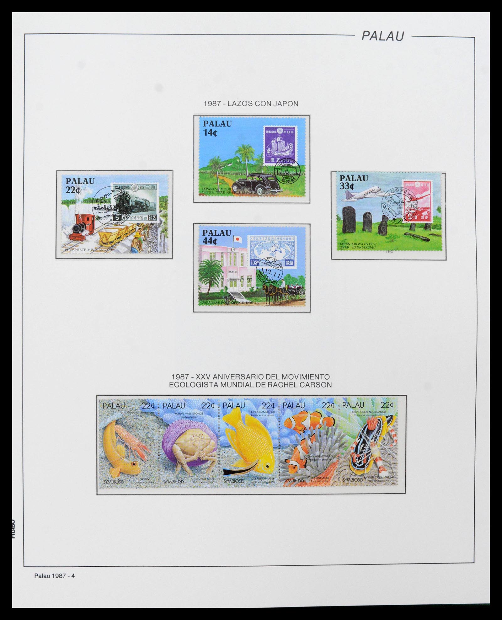 39222 0017 - Stamp collection 39222 Palau, Micronesia and Marshall islands 1980-1995.