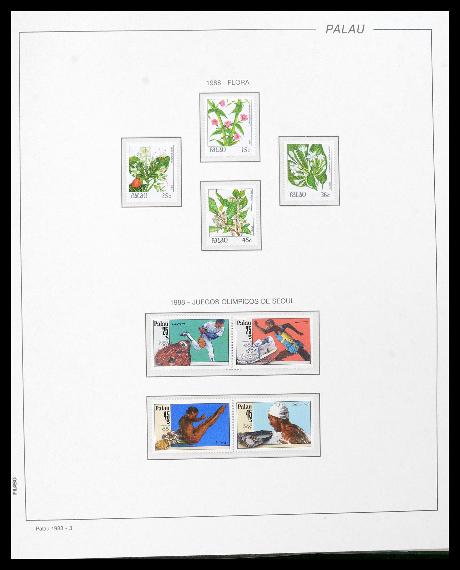 39222 0023 - Stamp collection 39222 Palau, Micronesia and Marshall islands 1980-1995.
