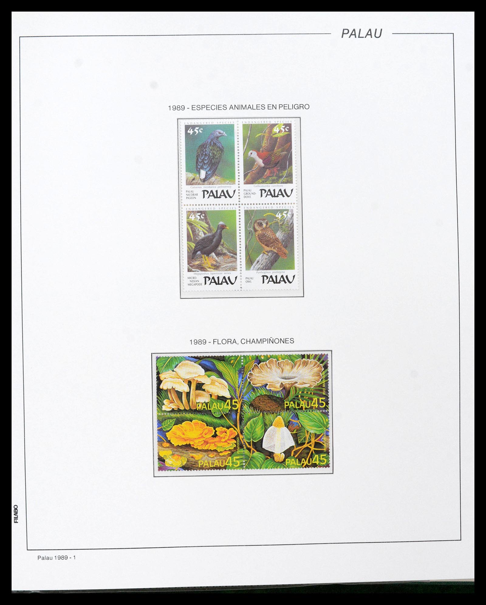 39222 0026 - Stamp collection 39222 Palau, Micronesia and Marshall islands 1980-1995.