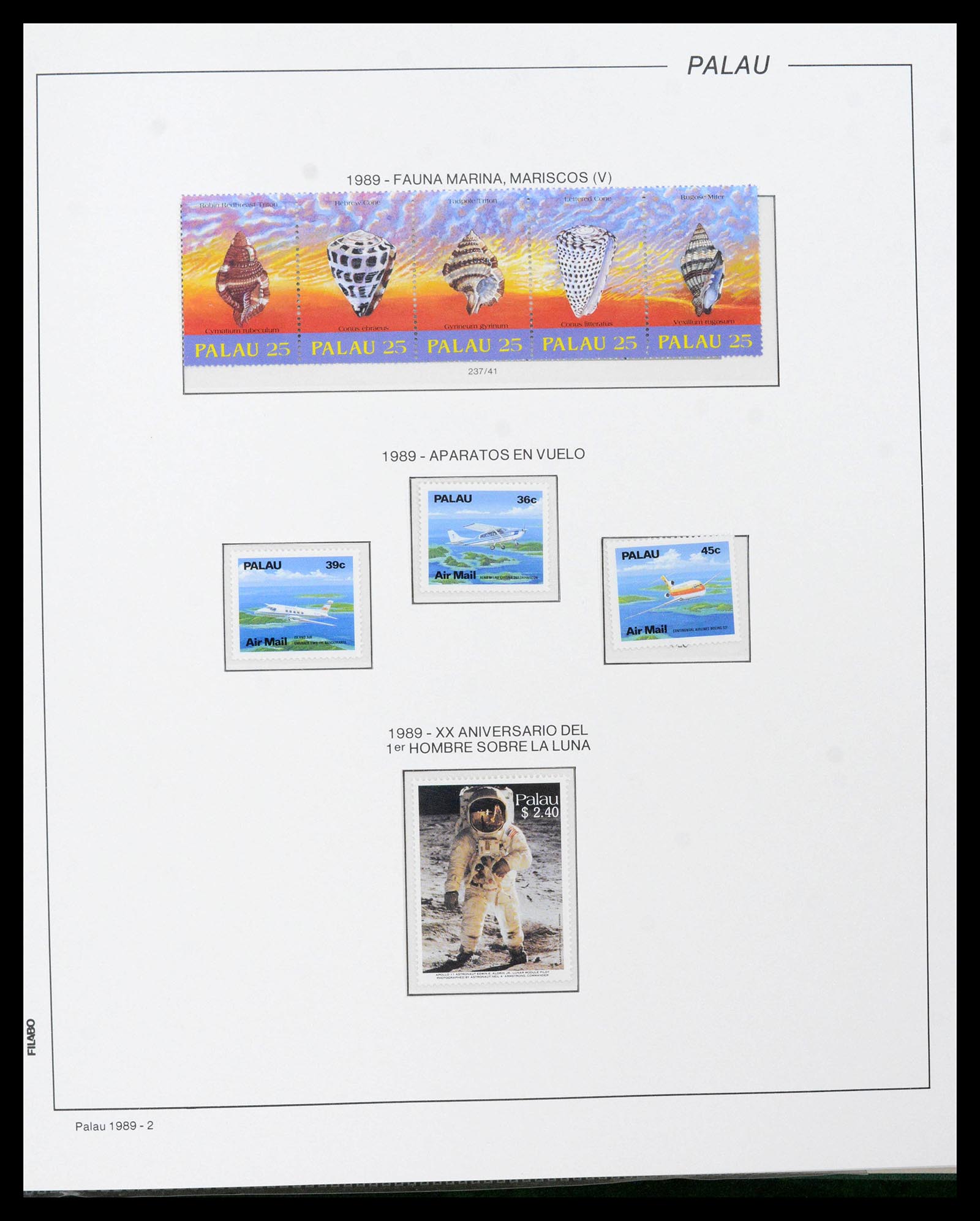 39222 0027 - Stamp collection 39222 Palau, Micronesia and Marshall islands 1980-1995.