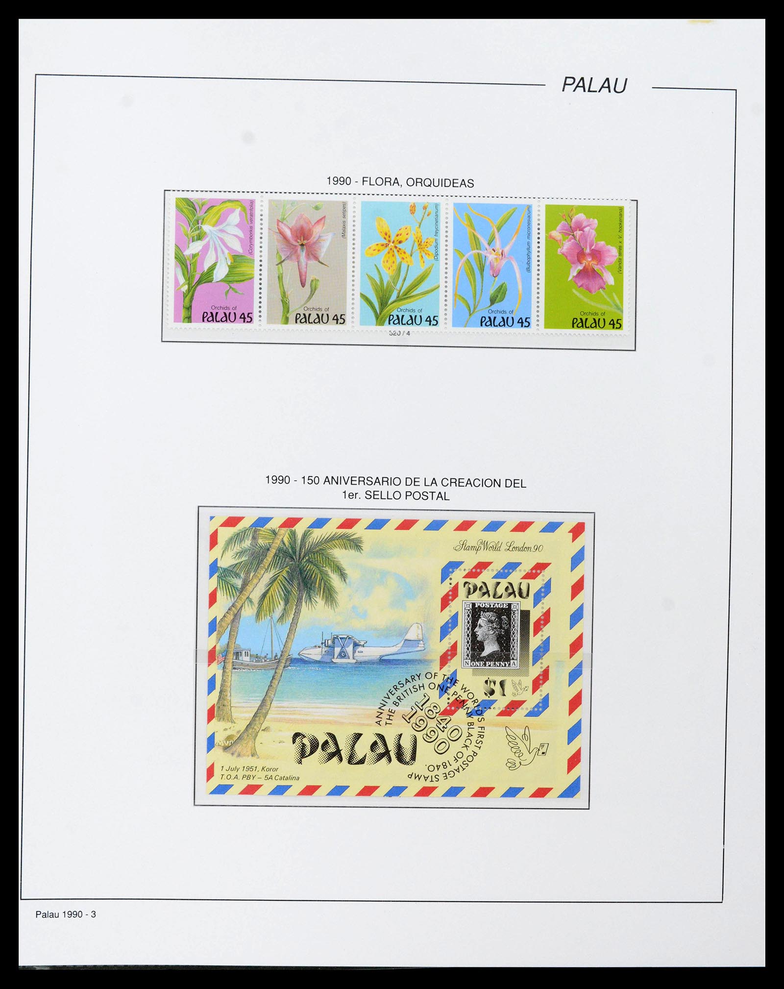 39222 0035 - Stamp collection 39222 Palau, Micronesia and Marshall islands 1980-1995.