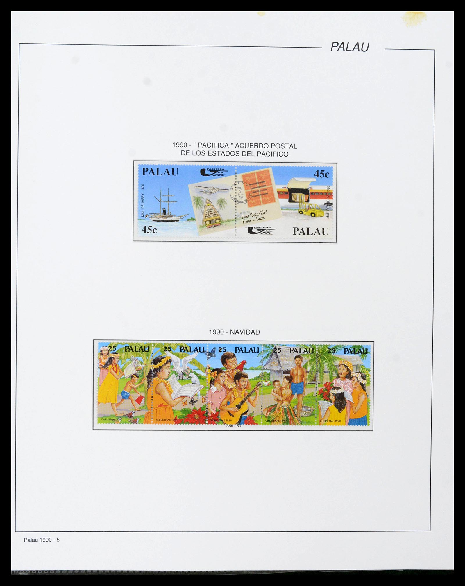 39222 0037 - Stamp collection 39222 Palau, Micronesia and Marshall islands 1980-1995.