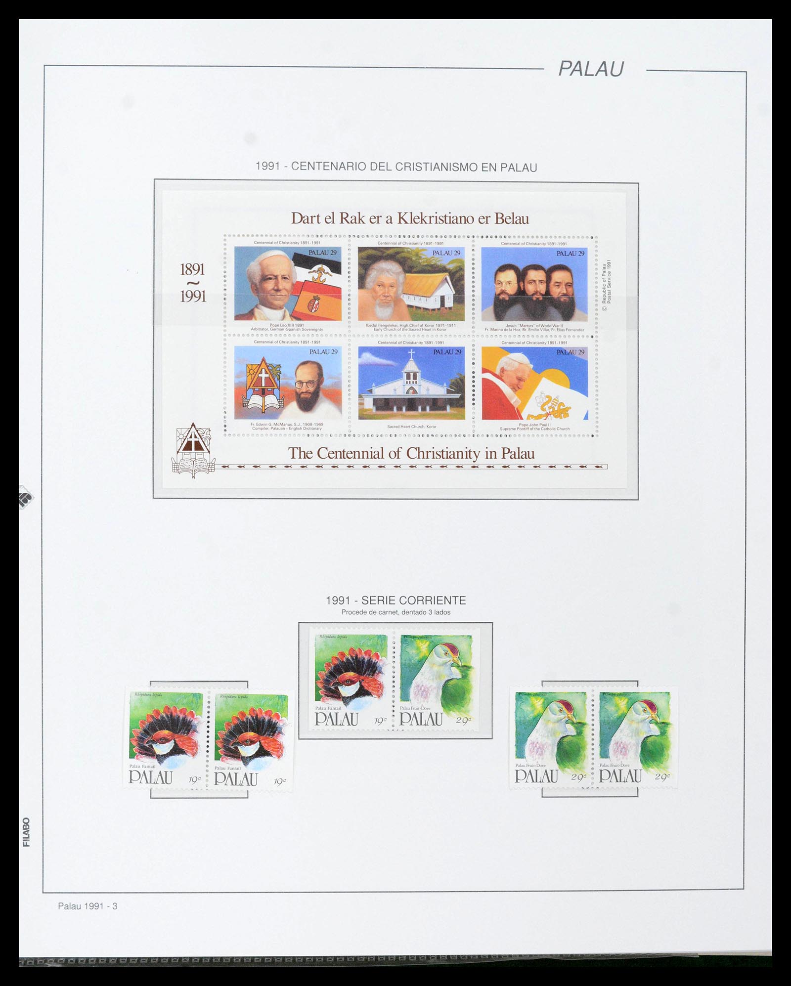 39222 0042 - Stamp collection 39222 Palau, Micronesia and Marshall islands 1980-1995.
