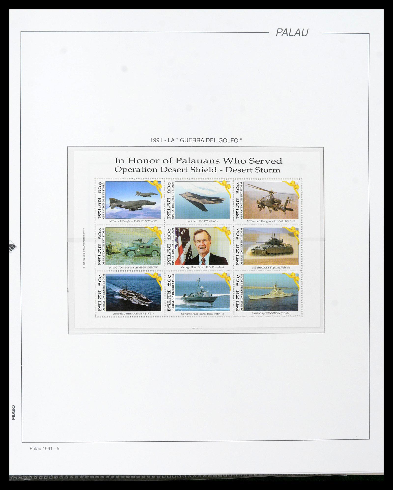 39222 0044 - Stamp collection 39222 Palau, Micronesia and Marshall islands 1980-1995.