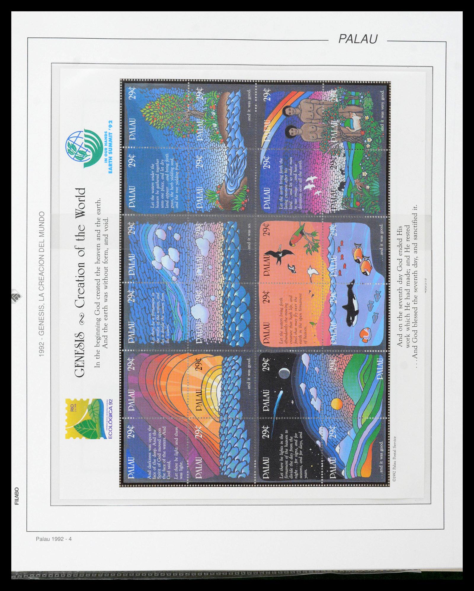 39222 0053 - Stamp collection 39222 Palau, Micronesia and Marshall islands 1980-1995.