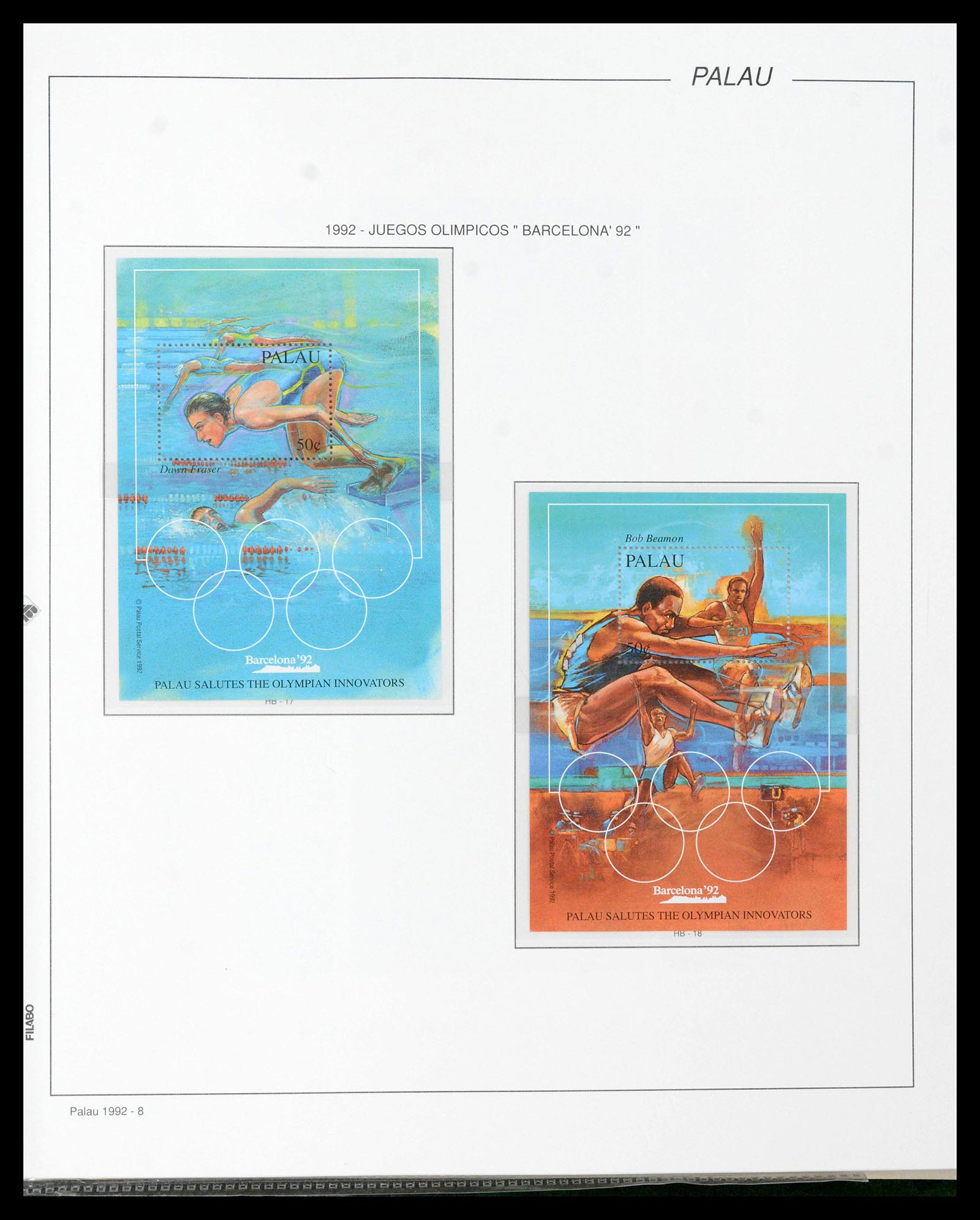 39222 0057 - Stamp collection 39222 Palau, Micronesia and Marshall islands 1980-1995.