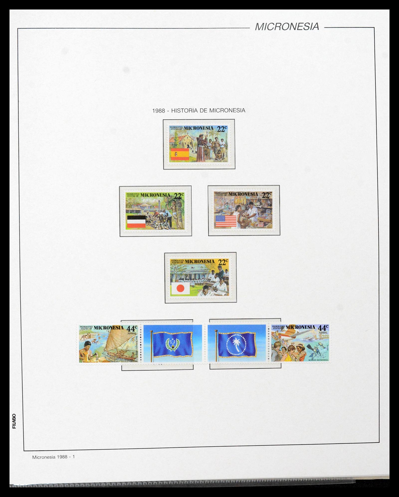 39222 0074 - Stamp collection 39222 Palau, Micronesia and Marshall islands 1980-1995.