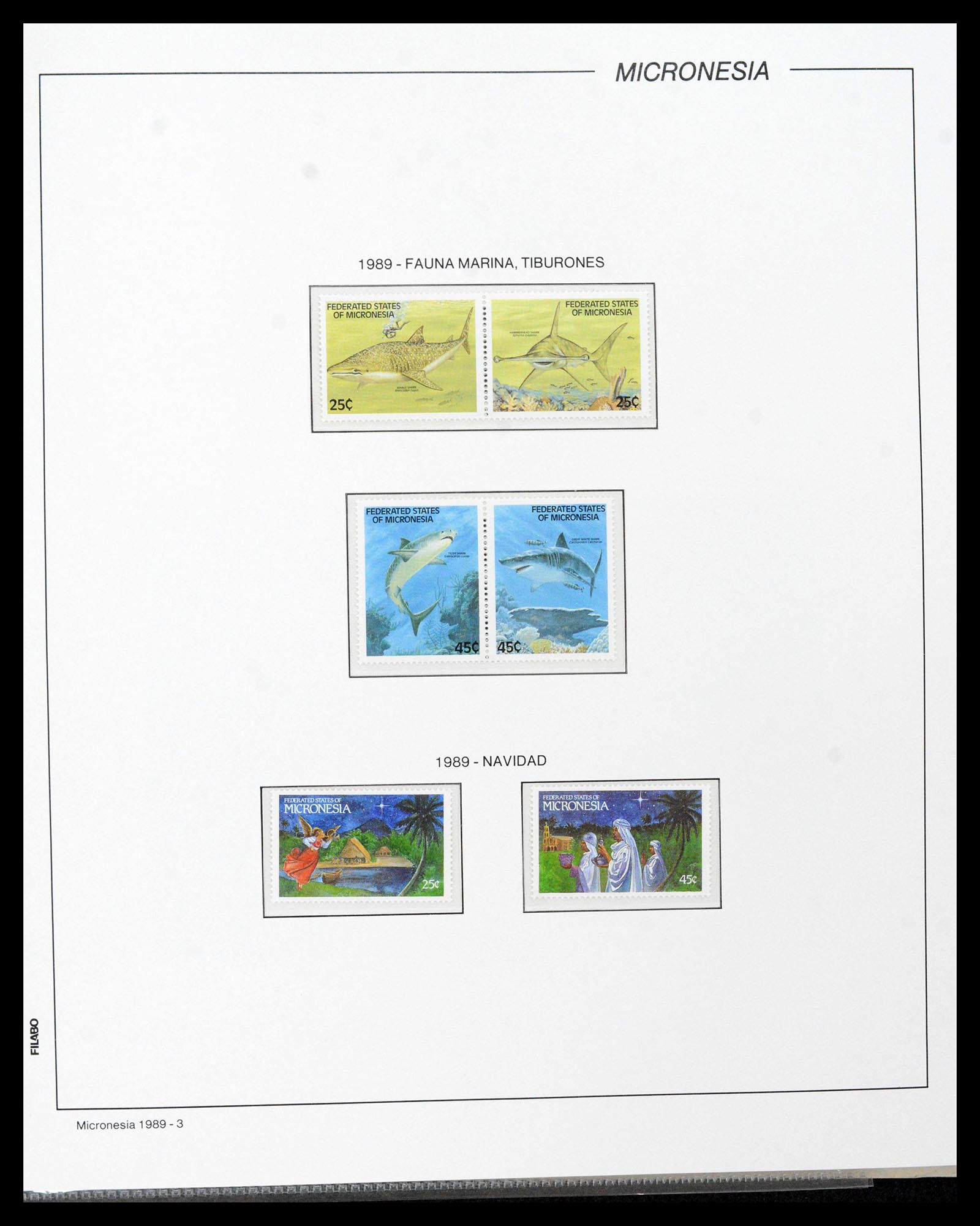 39222 0080 - Stamp collection 39222 Palau, Micronesia and Marshall islands 1980-1995.