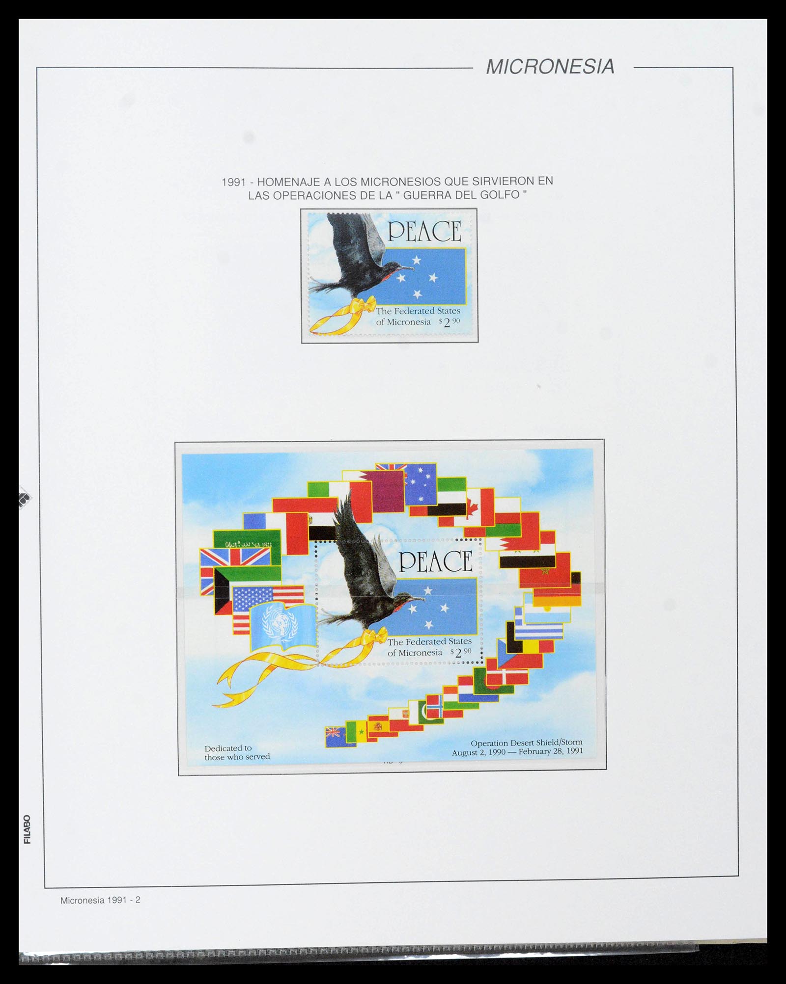 39222 0092 - Stamp collection 39222 Palau, Micronesia and Marshall islands 1980-1995.
