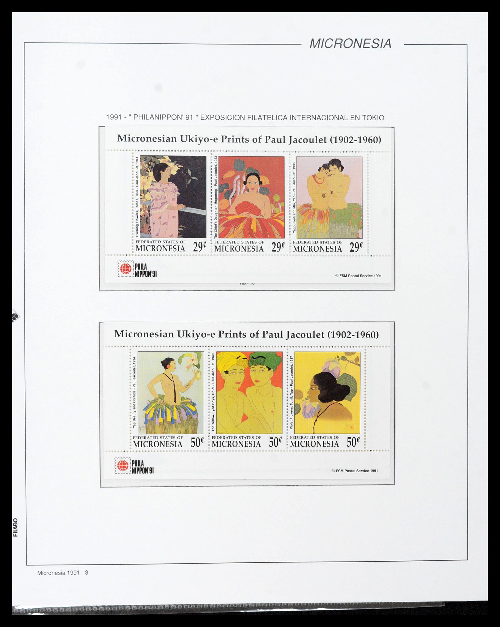 39222 0093 - Stamp collection 39222 Palau, Micronesia and Marshall islands 1980-1995.