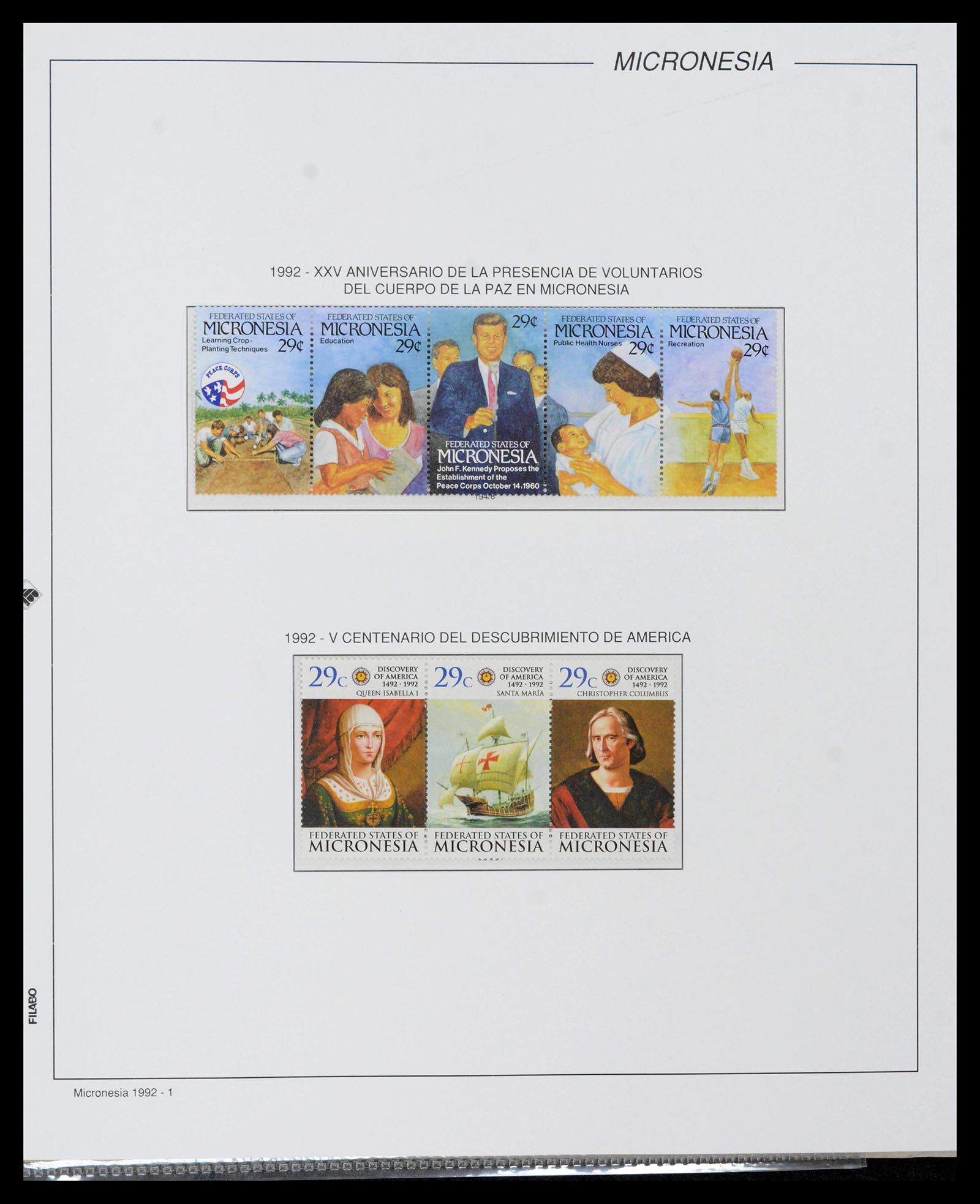 39222 0097 - Stamp collection 39222 Palau, Micronesia and Marshall islands 1980-1995.