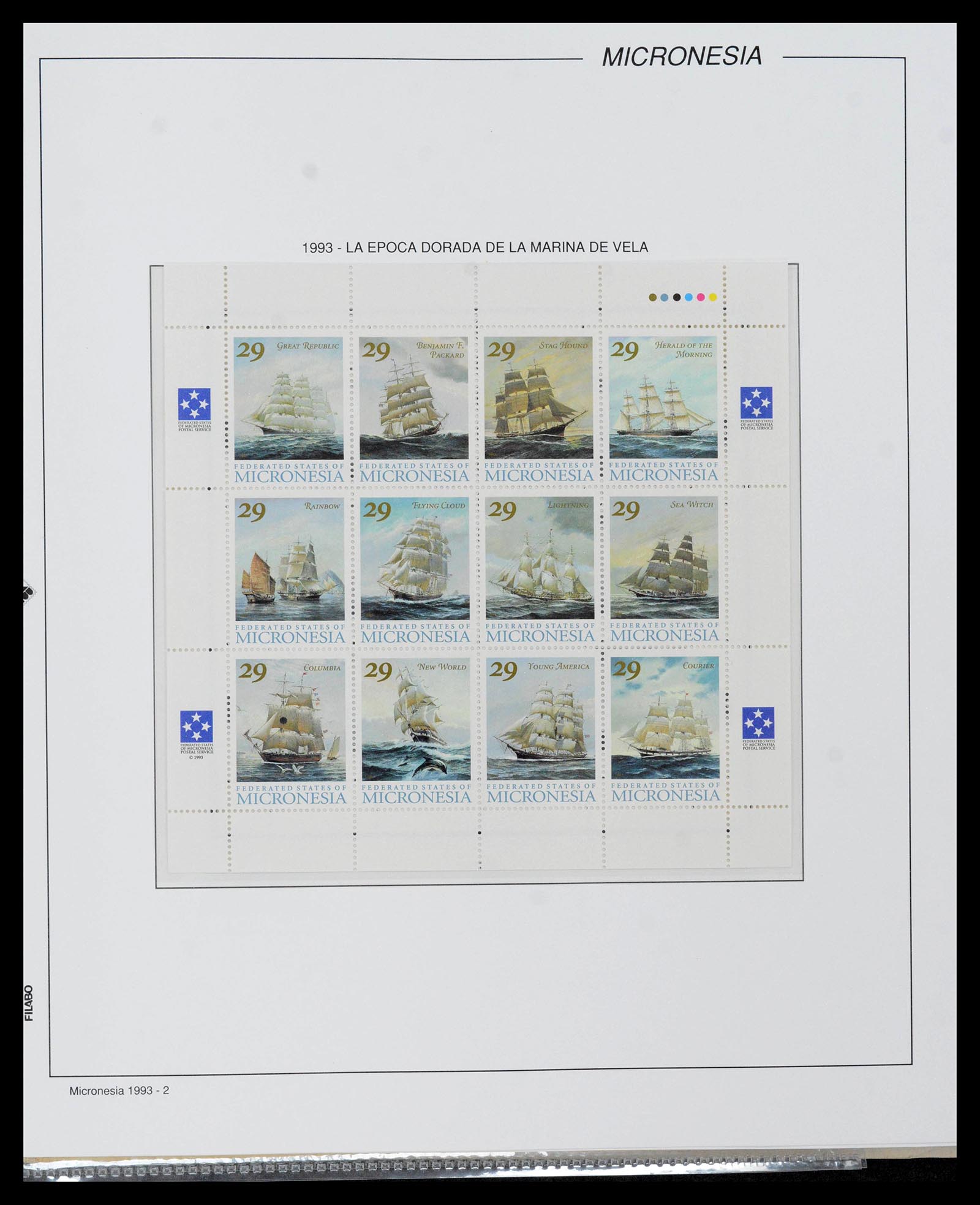 39222 0101 - Stamp collection 39222 Palau, Micronesia and Marshall islands 1980-1995.