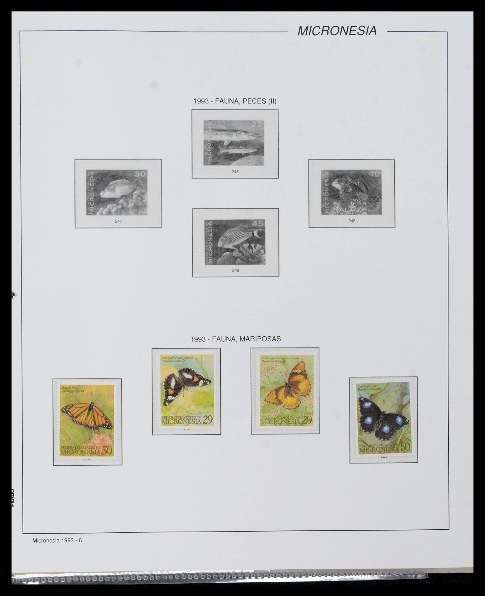 39222 0105 - Stamp collection 39222 Palau, Micronesia and Marshall islands 1980-1995.