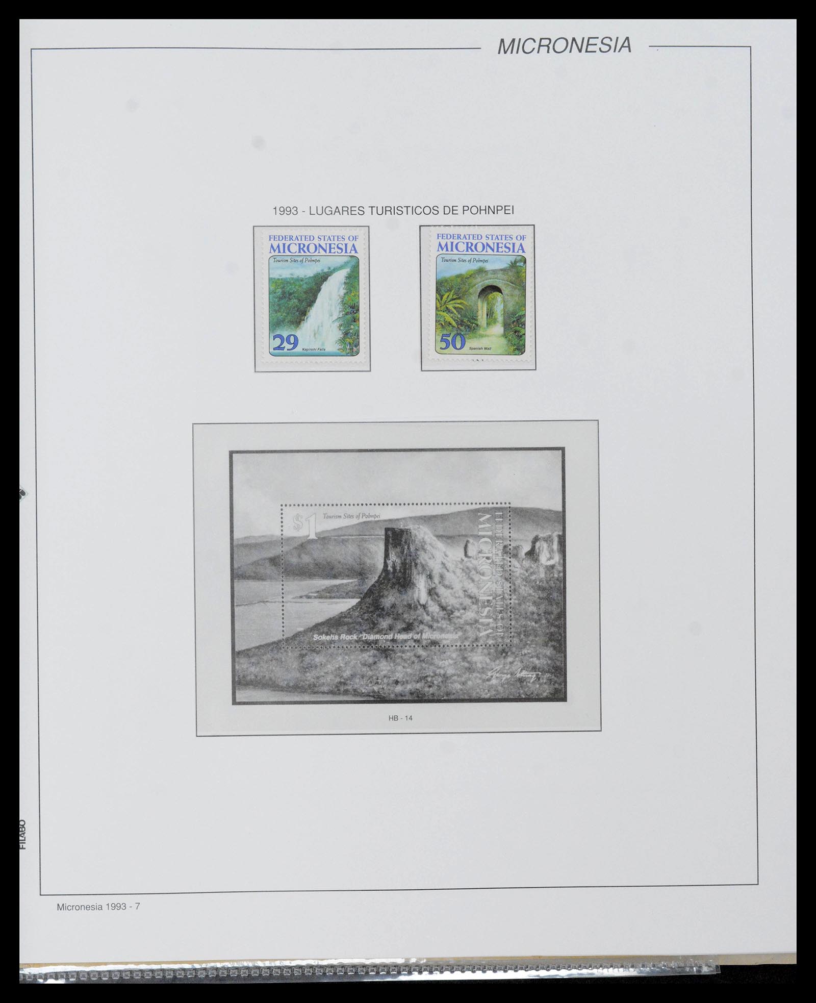 39222 0106 - Stamp collection 39222 Palau, Micronesia and Marshall islands 1980-1995.