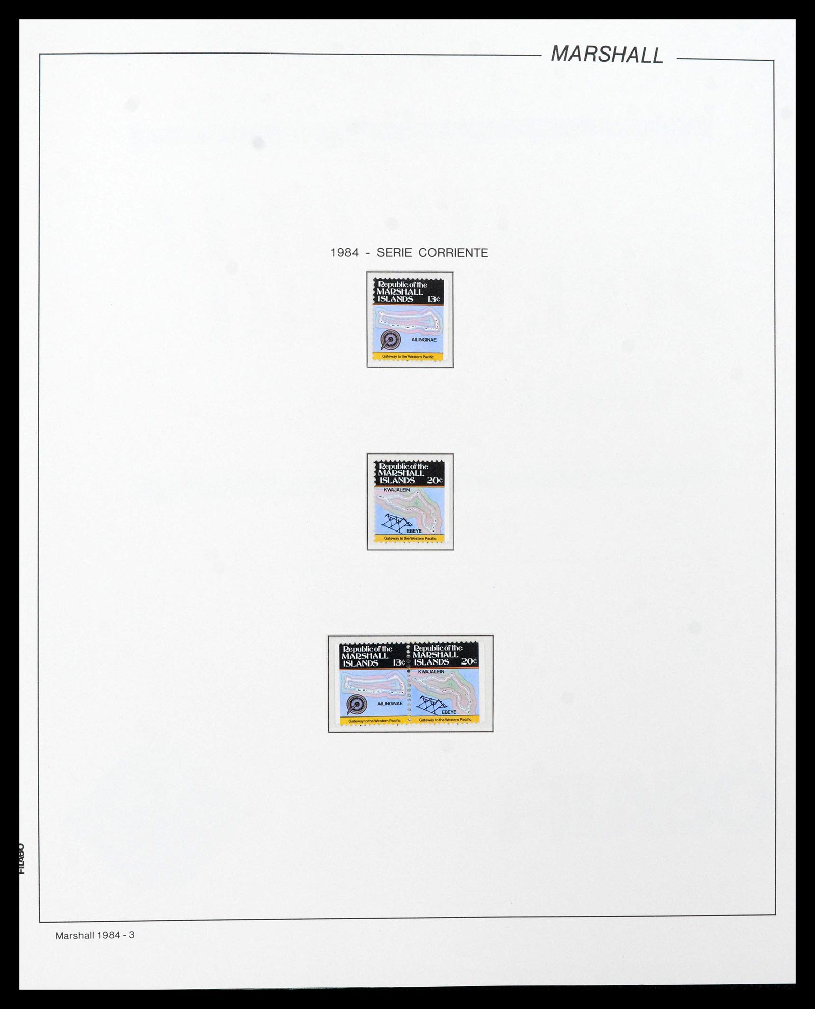 39222 0114 - Stamp collection 39222 Palau, Micronesia and Marshall islands 1980-1995.