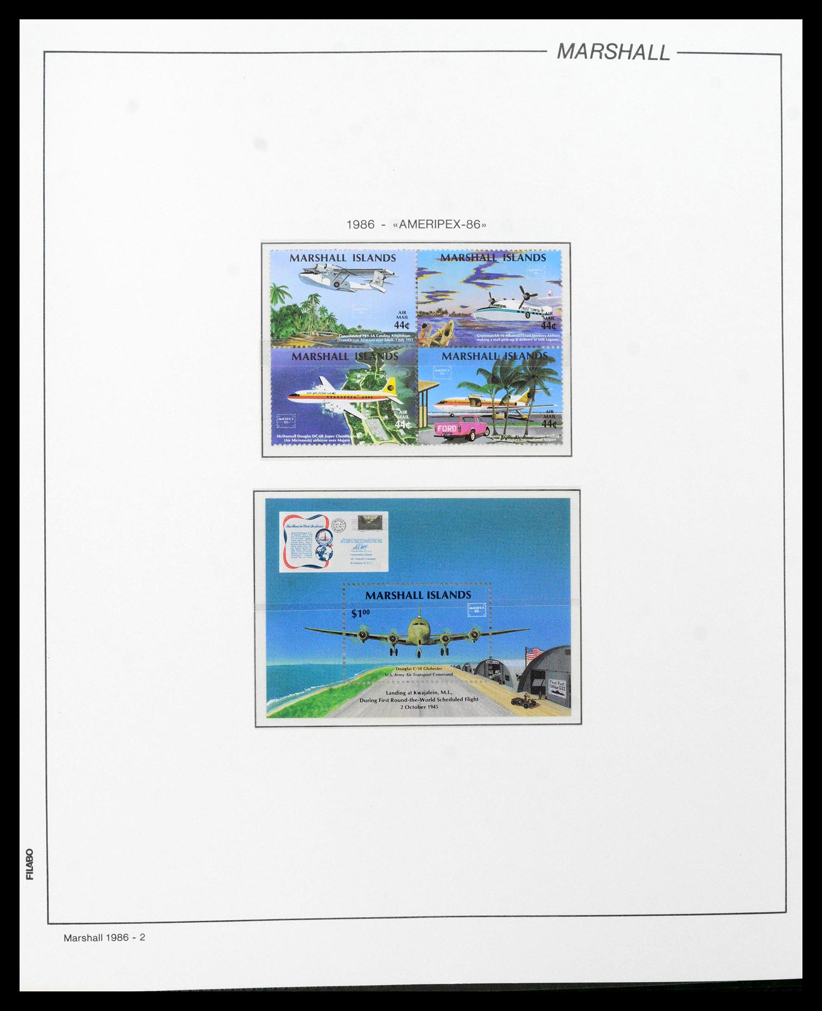 39222 0119 - Stamp collection 39222 Palau, Micronesia and Marshall islands 1980-1995.