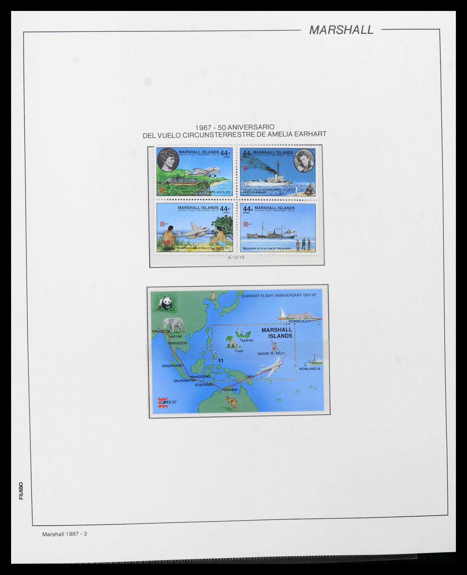 39222 0124 - Stamp collection 39222 Palau, Micronesia and Marshall islands 1980-1995.
