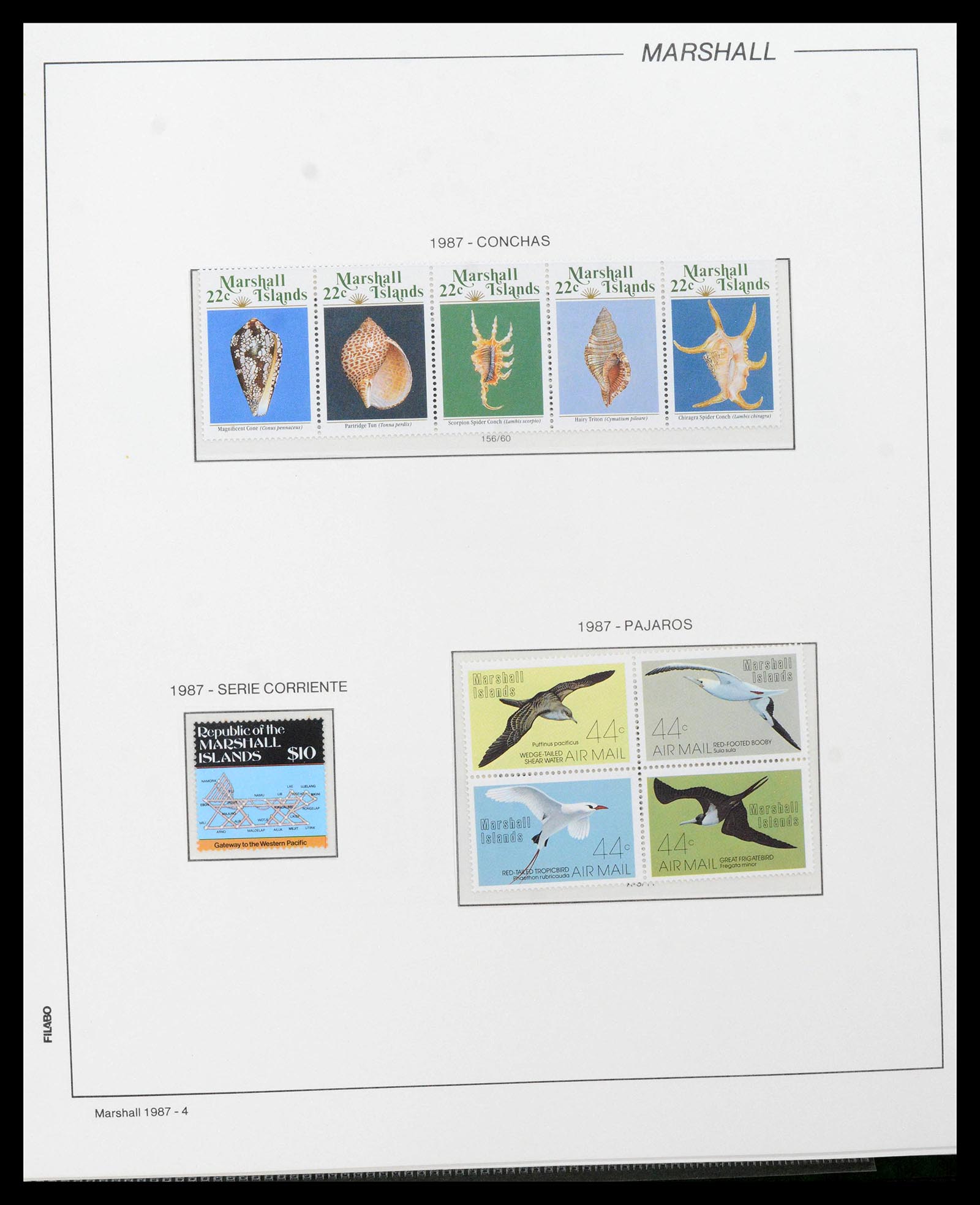 39222 0125 - Stamp collection 39222 Palau, Micronesia and Marshall islands 1980-1995.