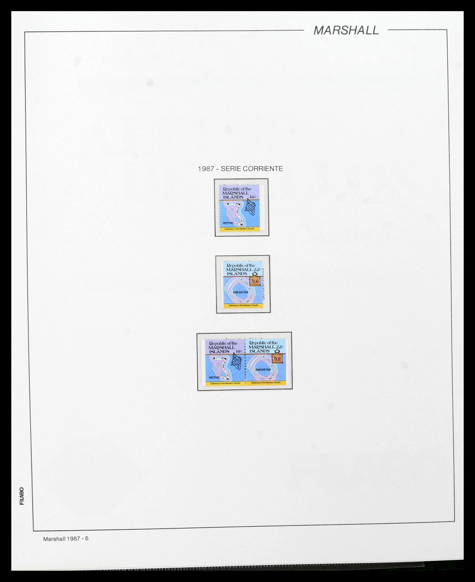 39222 0127 - Stamp collection 39222 Palau, Micronesia and Marshall islands 1980-1995.