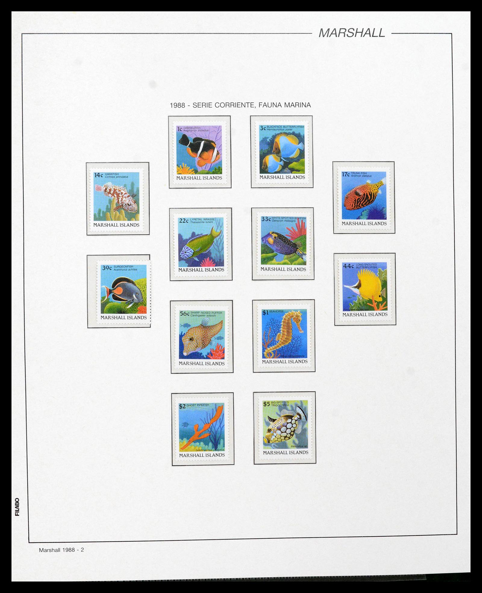 39222 0129 - Stamp collection 39222 Palau, Micronesia and Marshall islands 1980-1995.