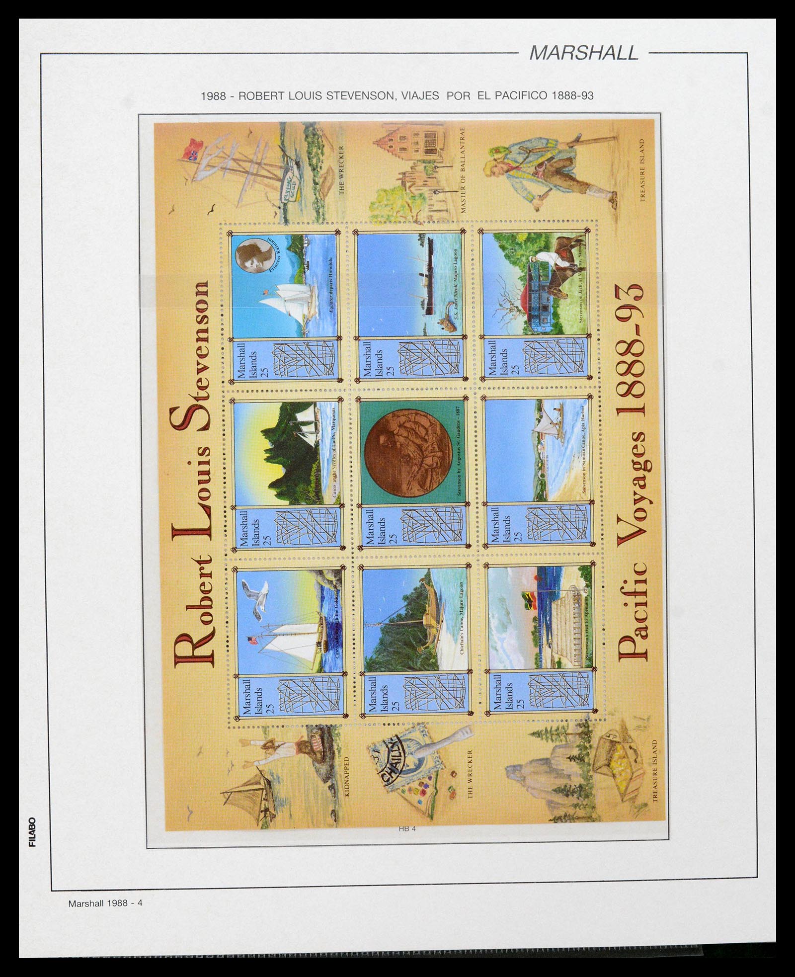 39222 0131 - Stamp collection 39222 Palau, Micronesia and Marshall islands 1980-1995.