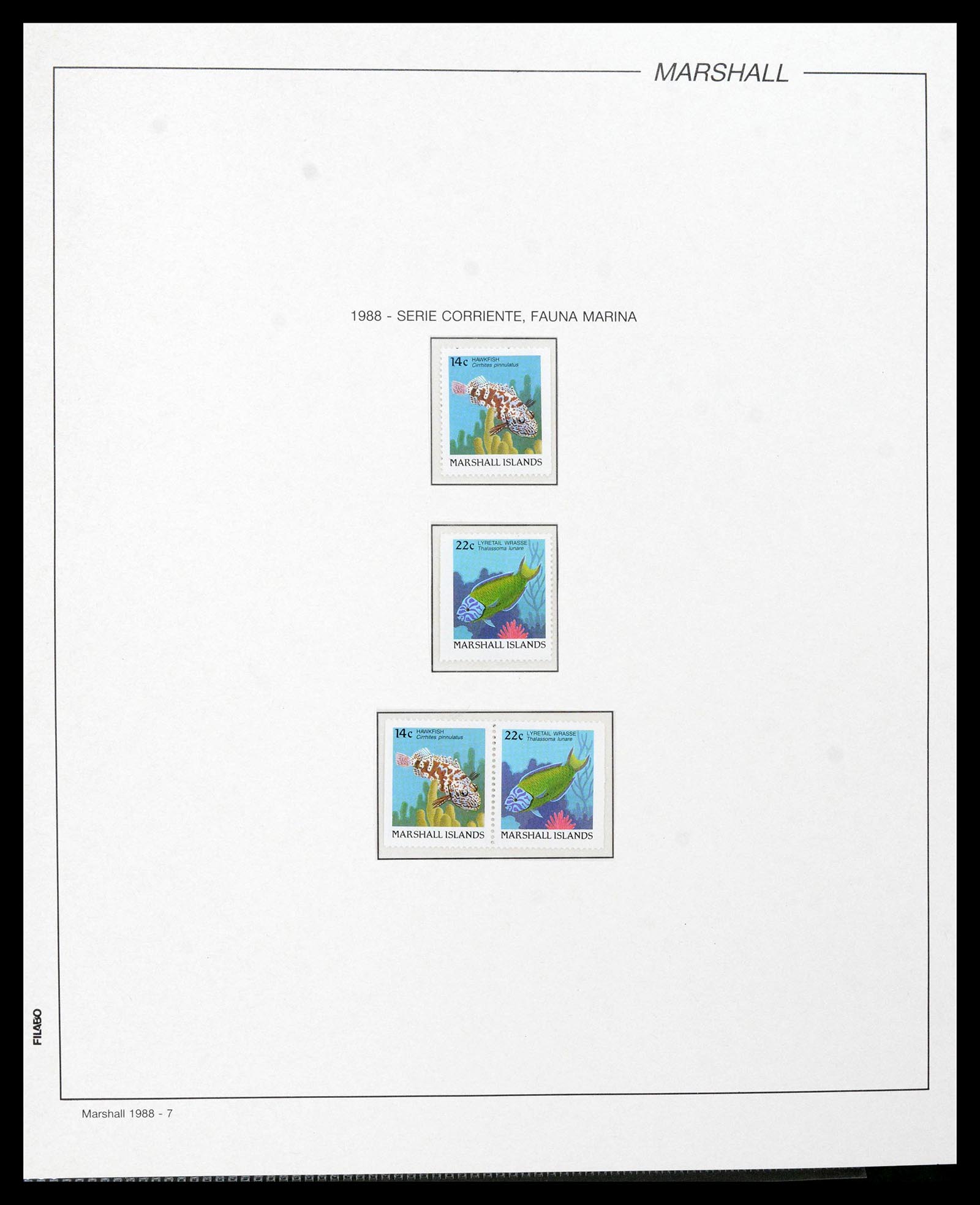 39222 0134 - Stamp collection 39222 Palau, Micronesia and Marshall islands 1980-1995.