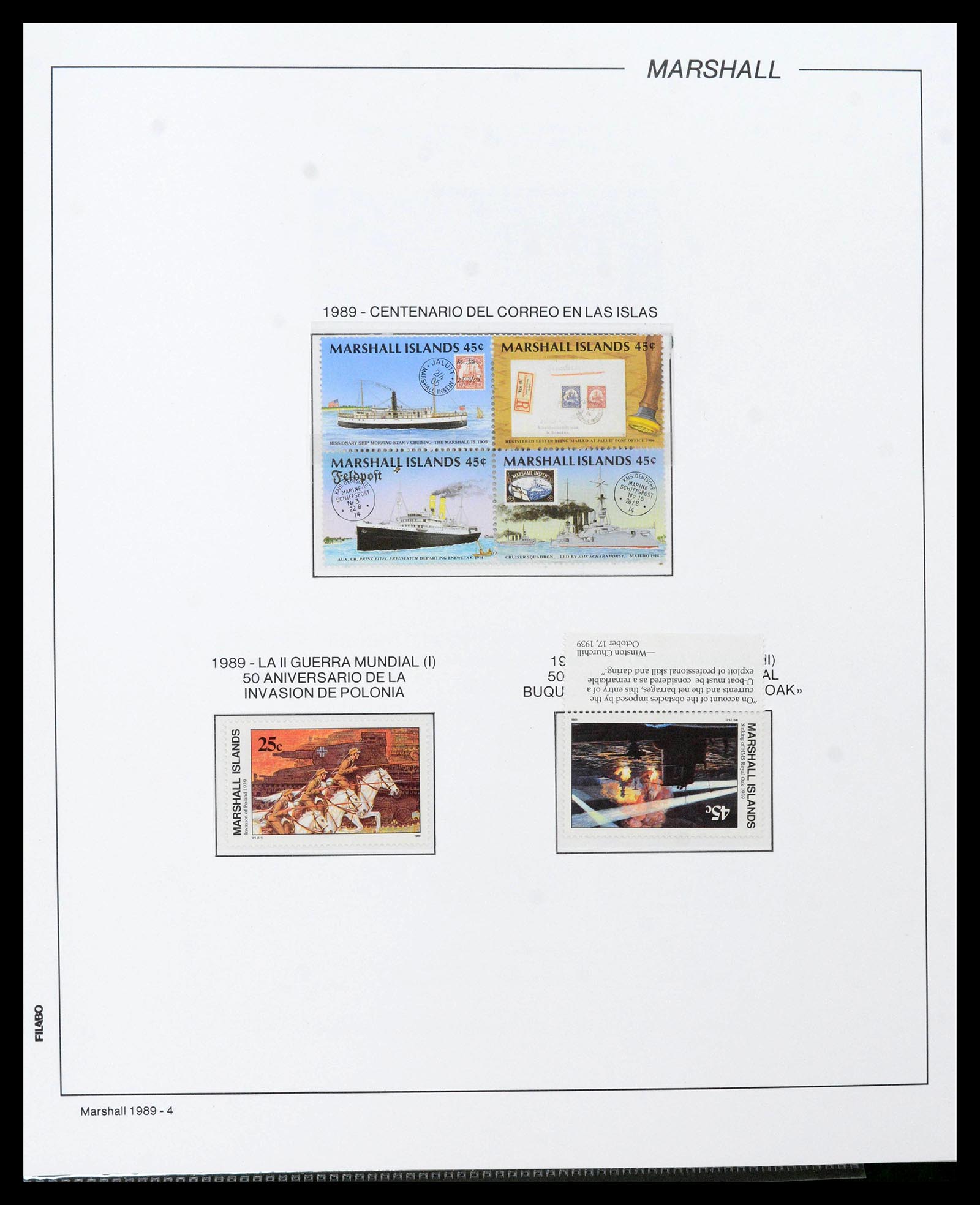 39222 0138 - Stamp collection 39222 Palau, Micronesia and Marshall islands 1980-1995.