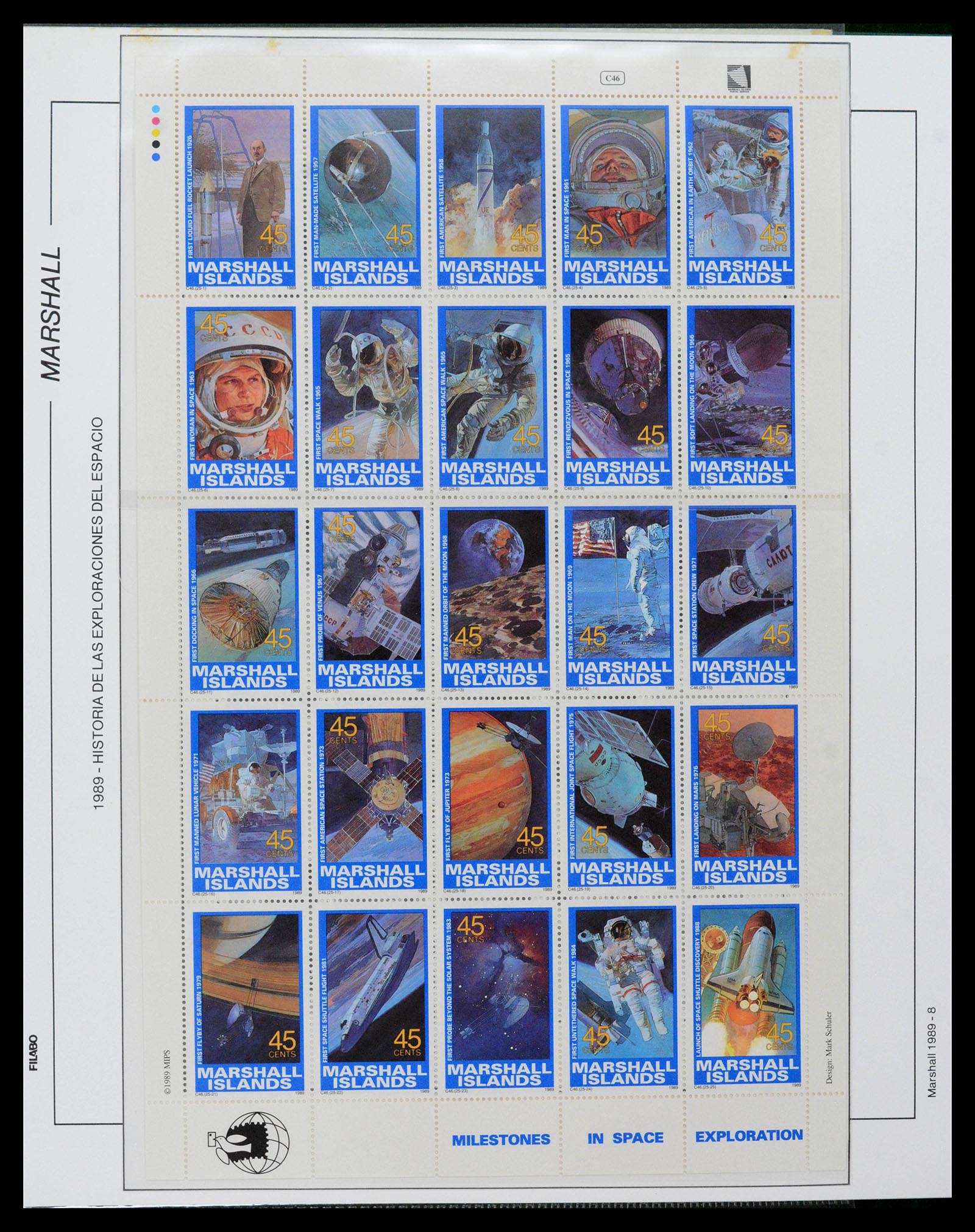 39222 0142 - Stamp collection 39222 Palau, Micronesia and Marshall islands 1980-1995.