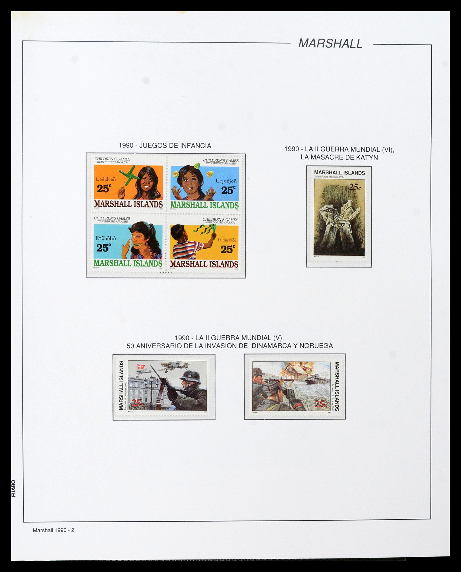 39222 0145 - Stamp collection 39222 Palau, Micronesia and Marshall islands 1980-1995.