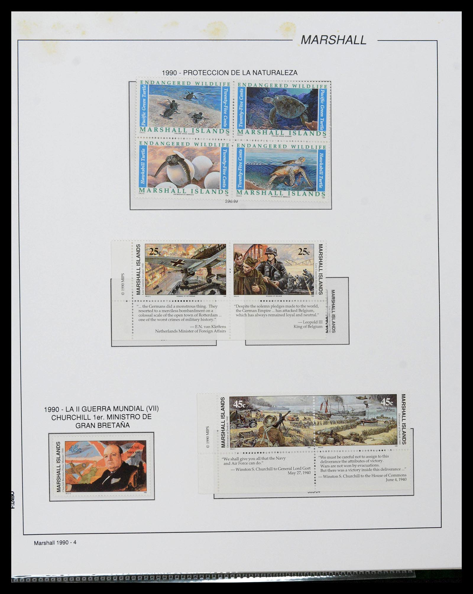 39222 0146 - Stamp collection 39222 Palau, Micronesia and Marshall islands 1980-1995.