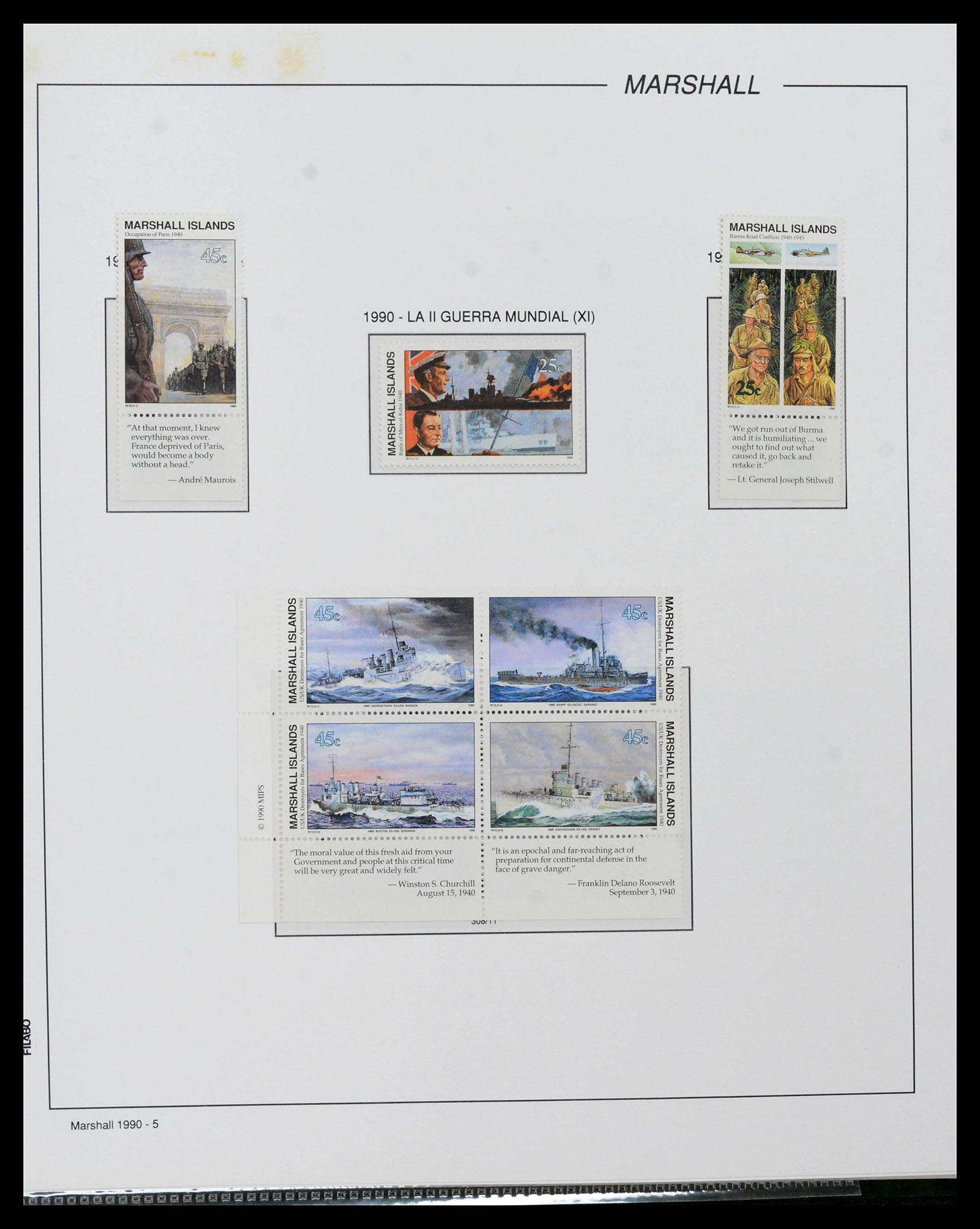 39222 0147 - Stamp collection 39222 Palau, Micronesia and Marshall islands 1980-1995.