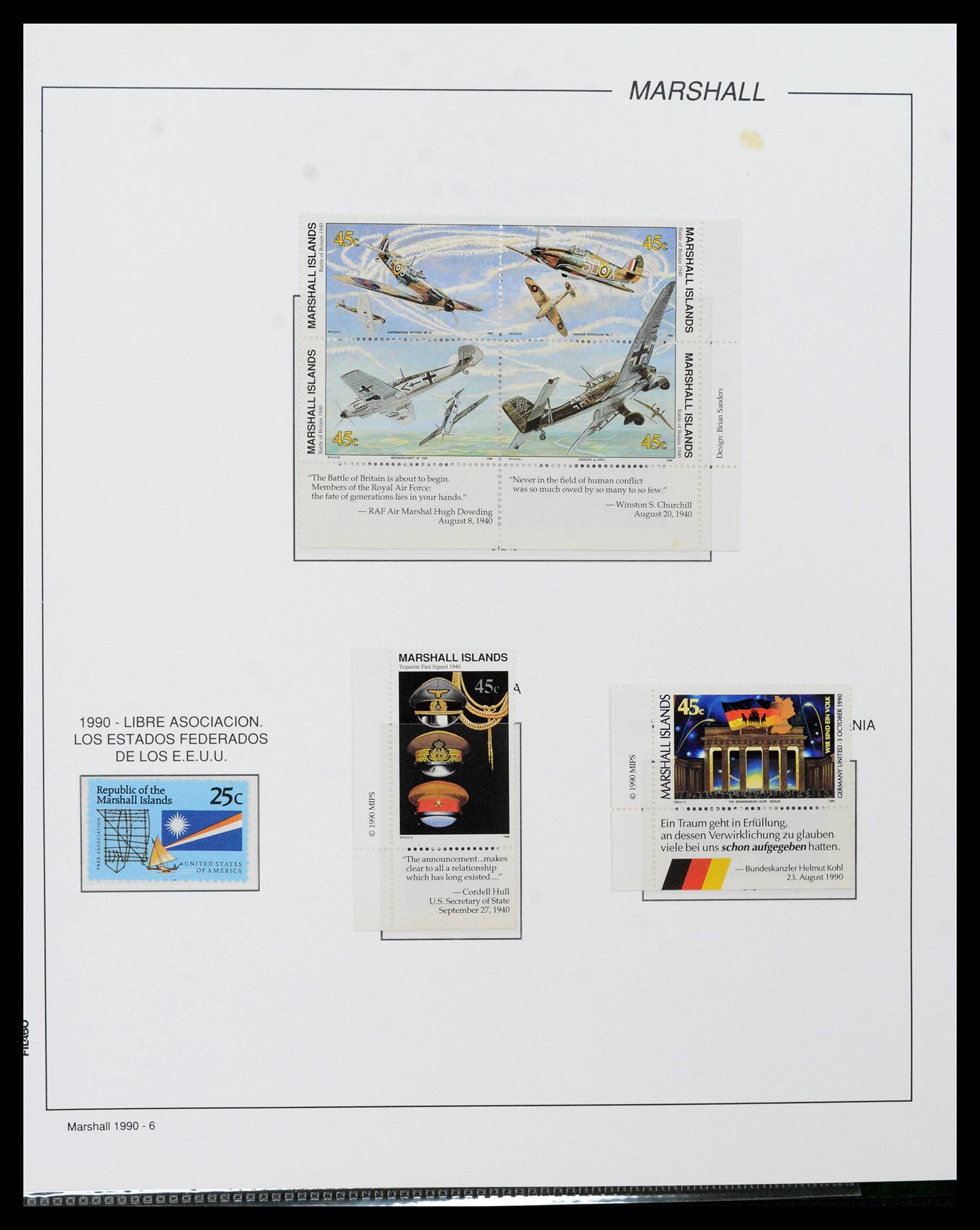 39222 0148 - Stamp collection 39222 Palau, Micronesia and Marshall islands 1980-1995.