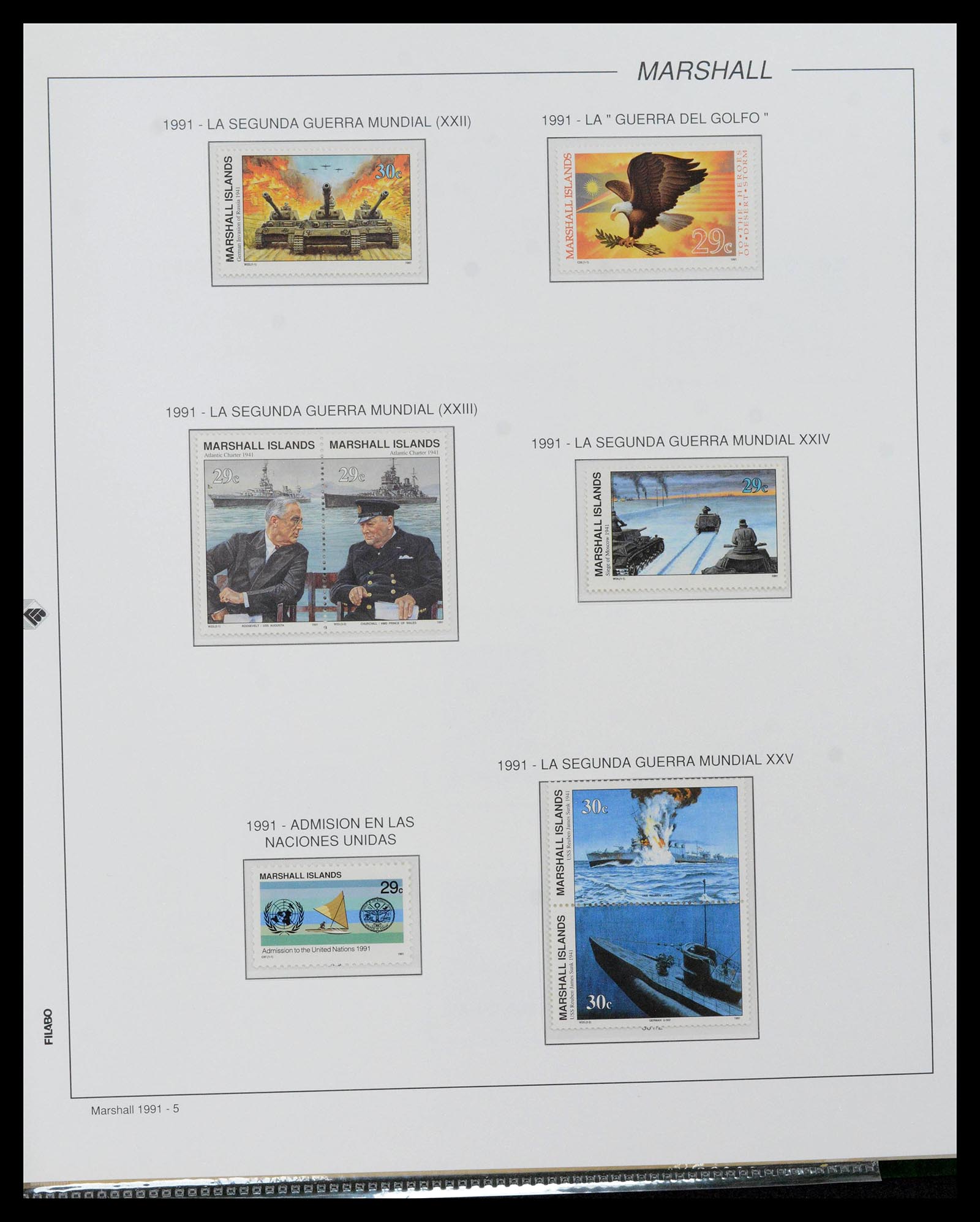 39222 0155 - Stamp collection 39222 Palau, Micronesia and Marshall islands 1980-1995.
