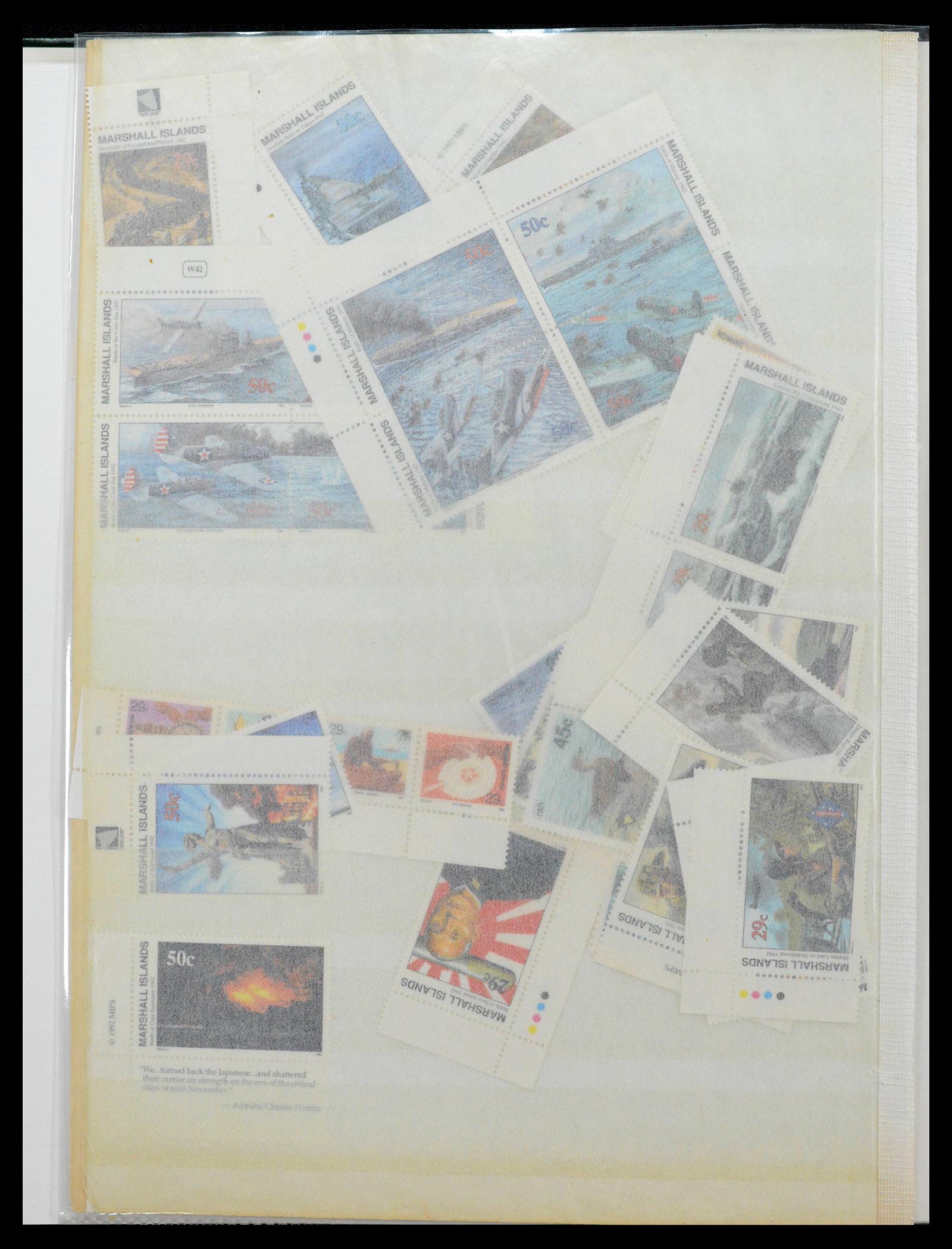 39222 0160 - Stamp collection 39222 Palau, Micronesia and Marshall islands 1980-1995.