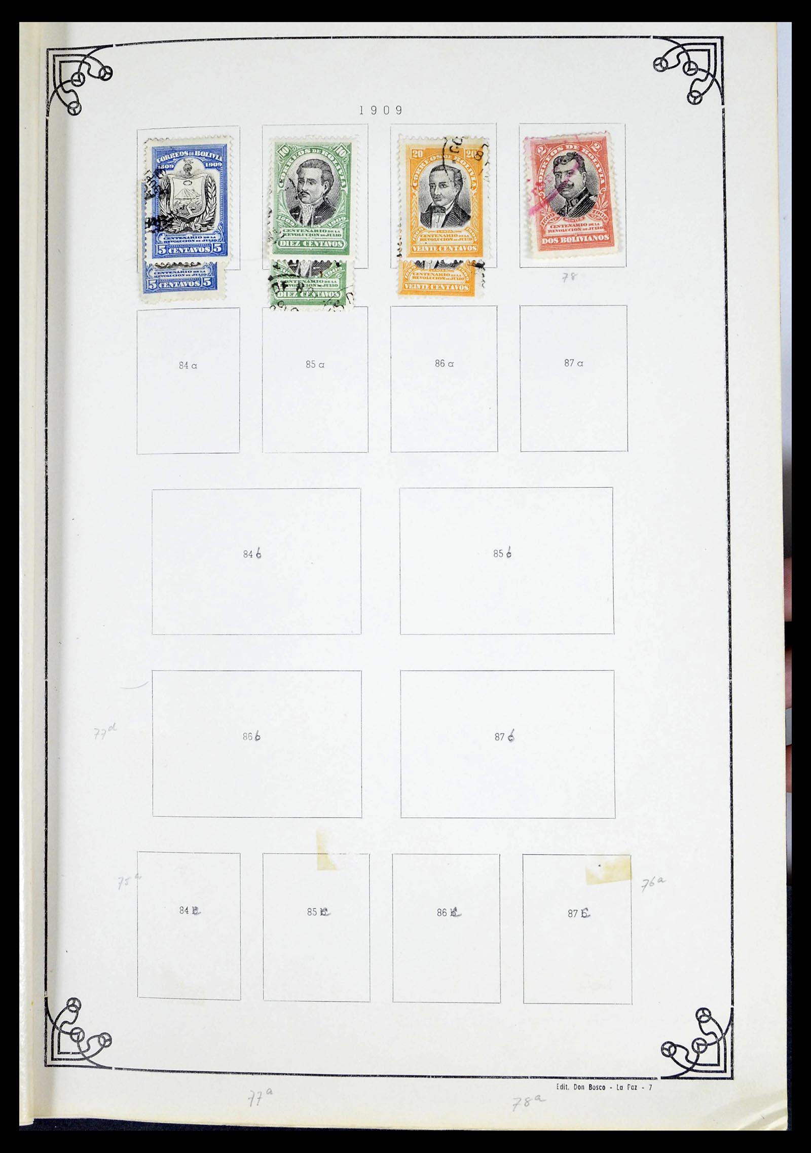 39224 0003 - Postzegelverzameling 39224 Bolivia 1849-1955.