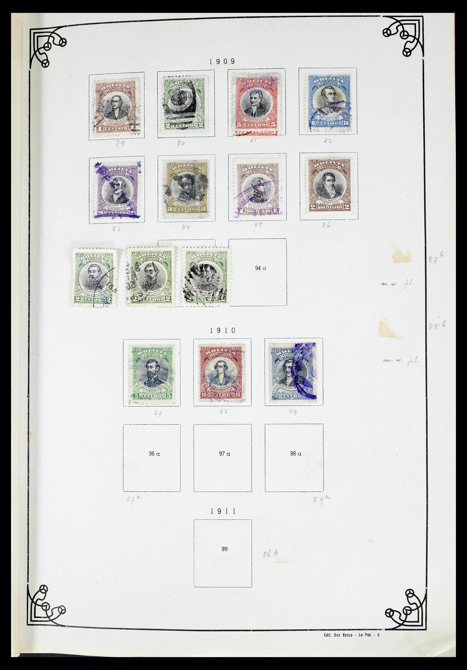 39224 0005 - Stamp collection 39224 Bolivia 1849-1955.