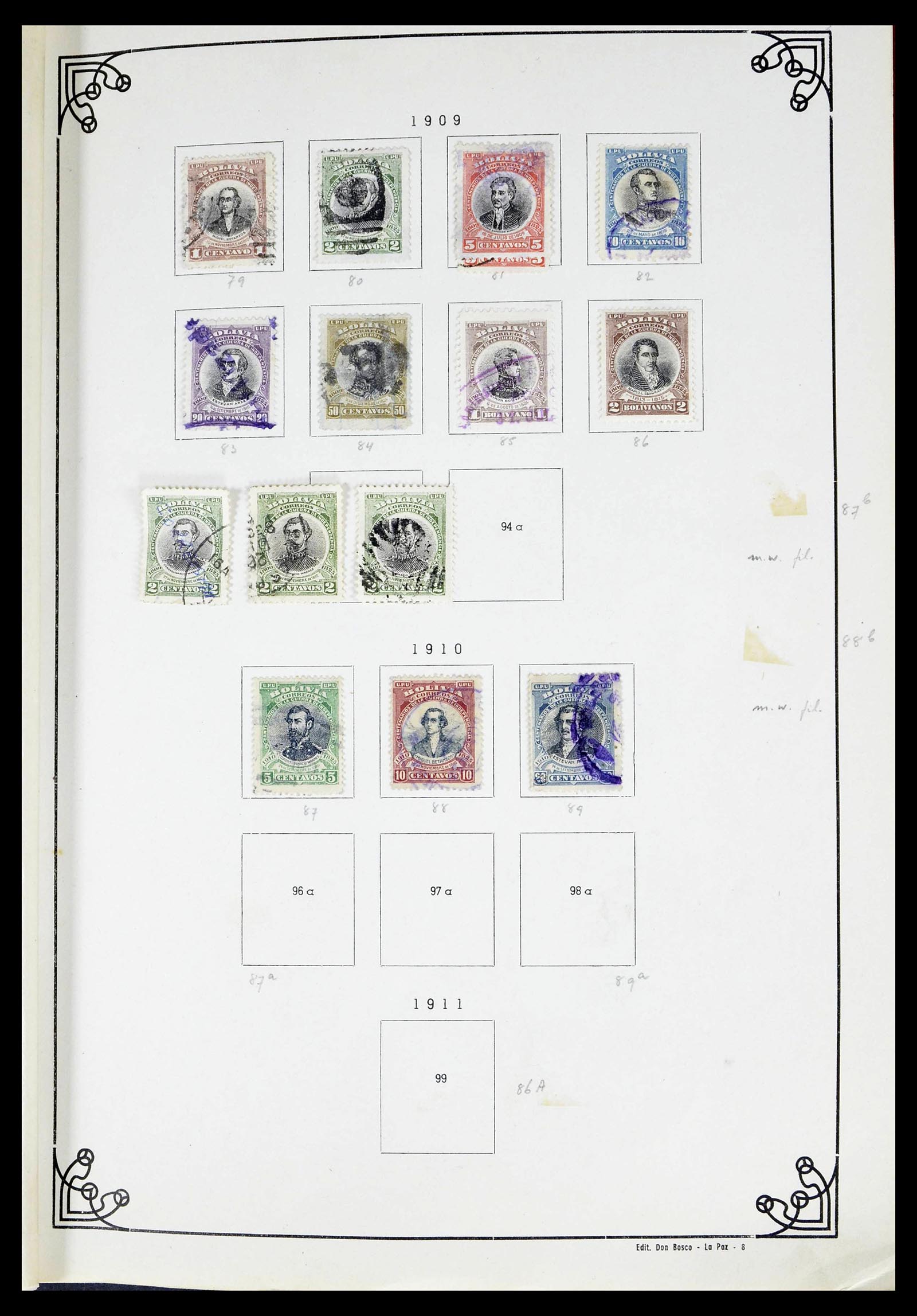39224 0005 - Postzegelverzameling 39224 Bolivia 1849-1955.